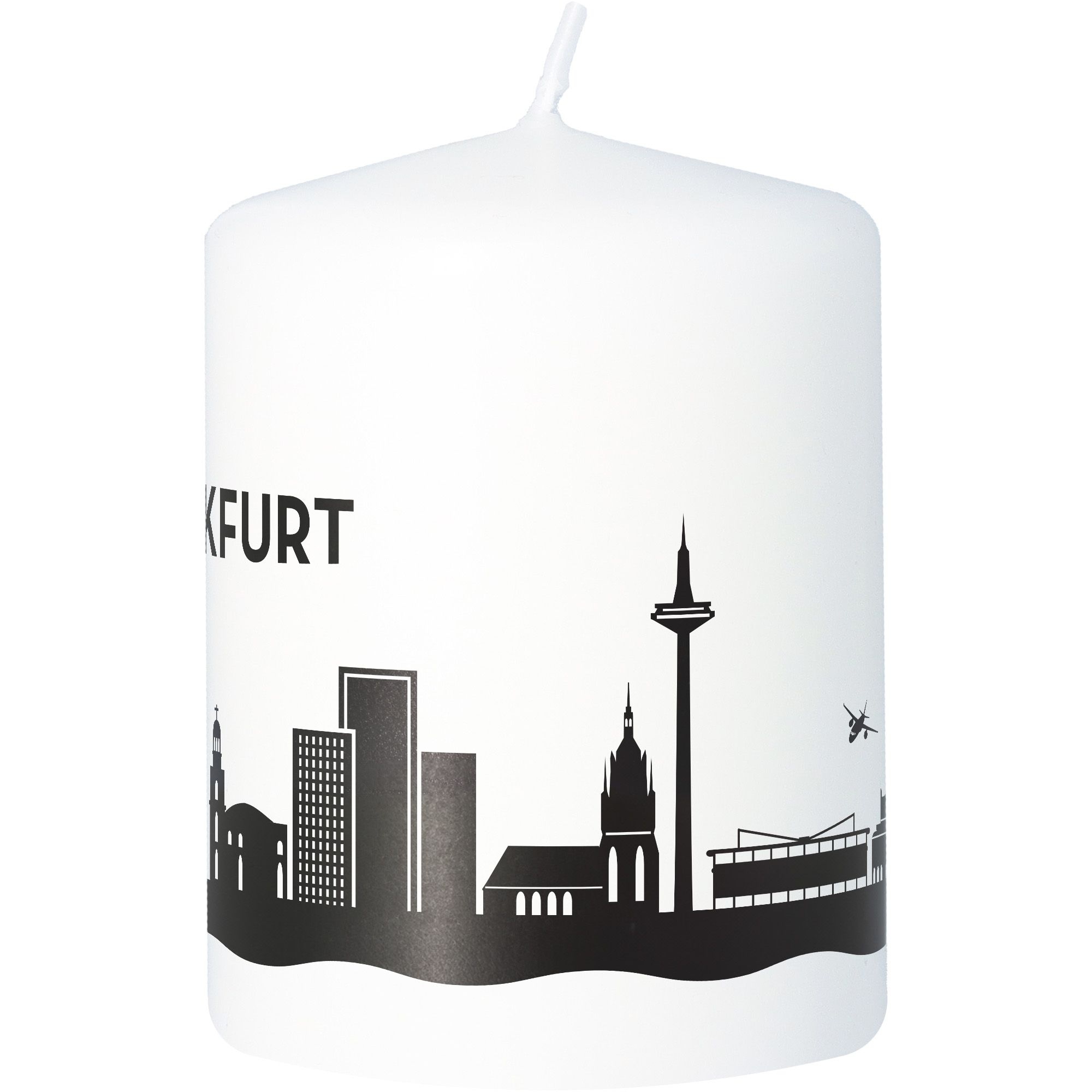 Stumpenkerze Skyline Frankfurt Weiß Stumpenkerze Skyline Frankfurt Weiß