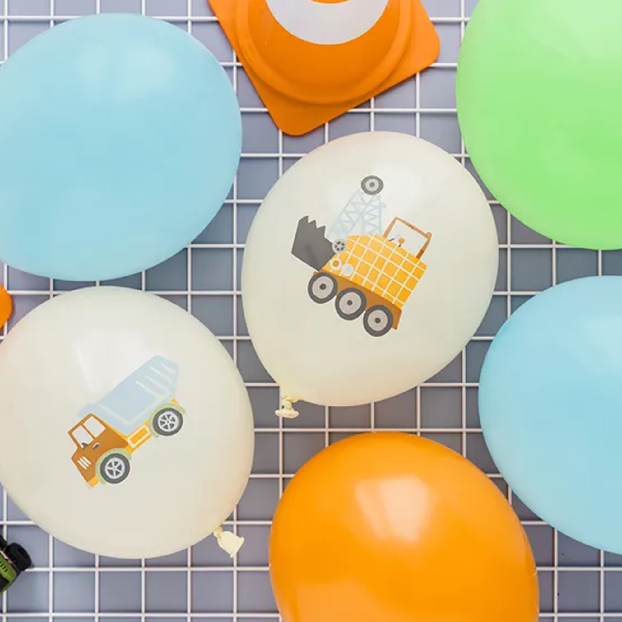 6 Latexballons im Set "Baufahrzeuge"