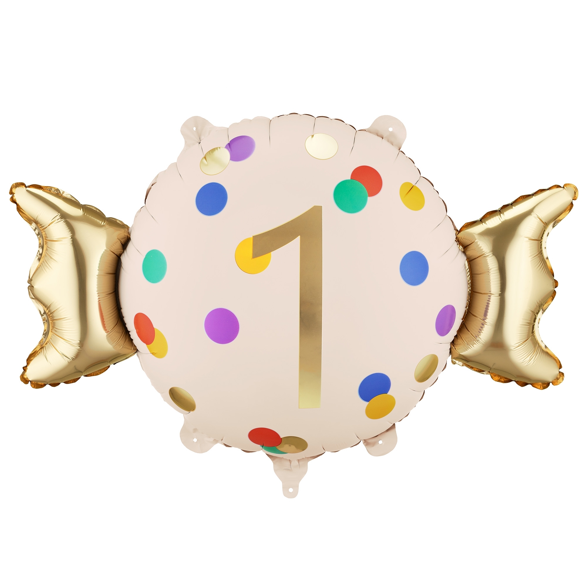 Folienballon Bonbon "1" 60cm ballon, 1, rund, konfetti, geschenkdekoration
