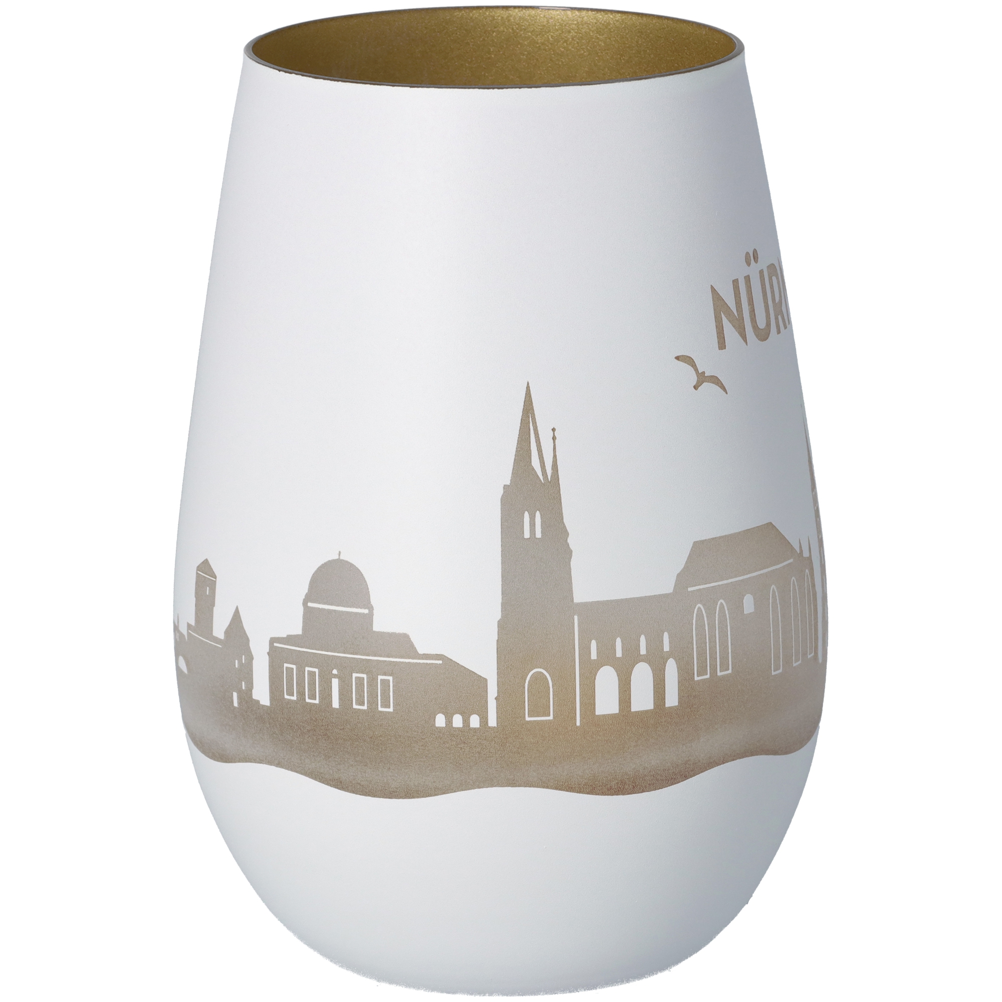 Windlicht Skyline Nürnberg Weiß/Gold Windlicht Skyline Nürnberg Weiß/Gold