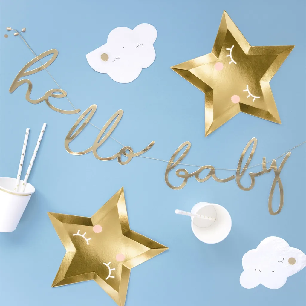 Girlande "hello baby" Gold