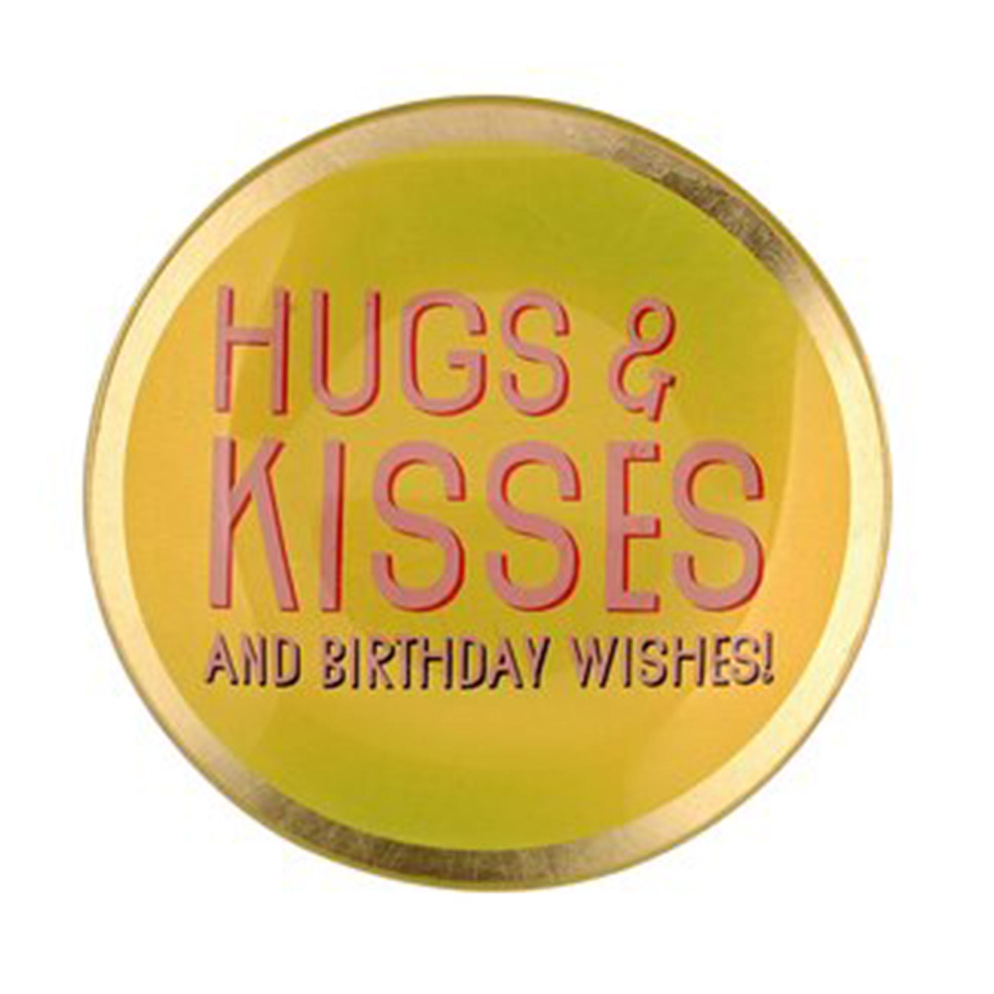 Glasteller "Hugs & Kisses", Gelb - S Gold, Abzeichen, Logo, Symbol
