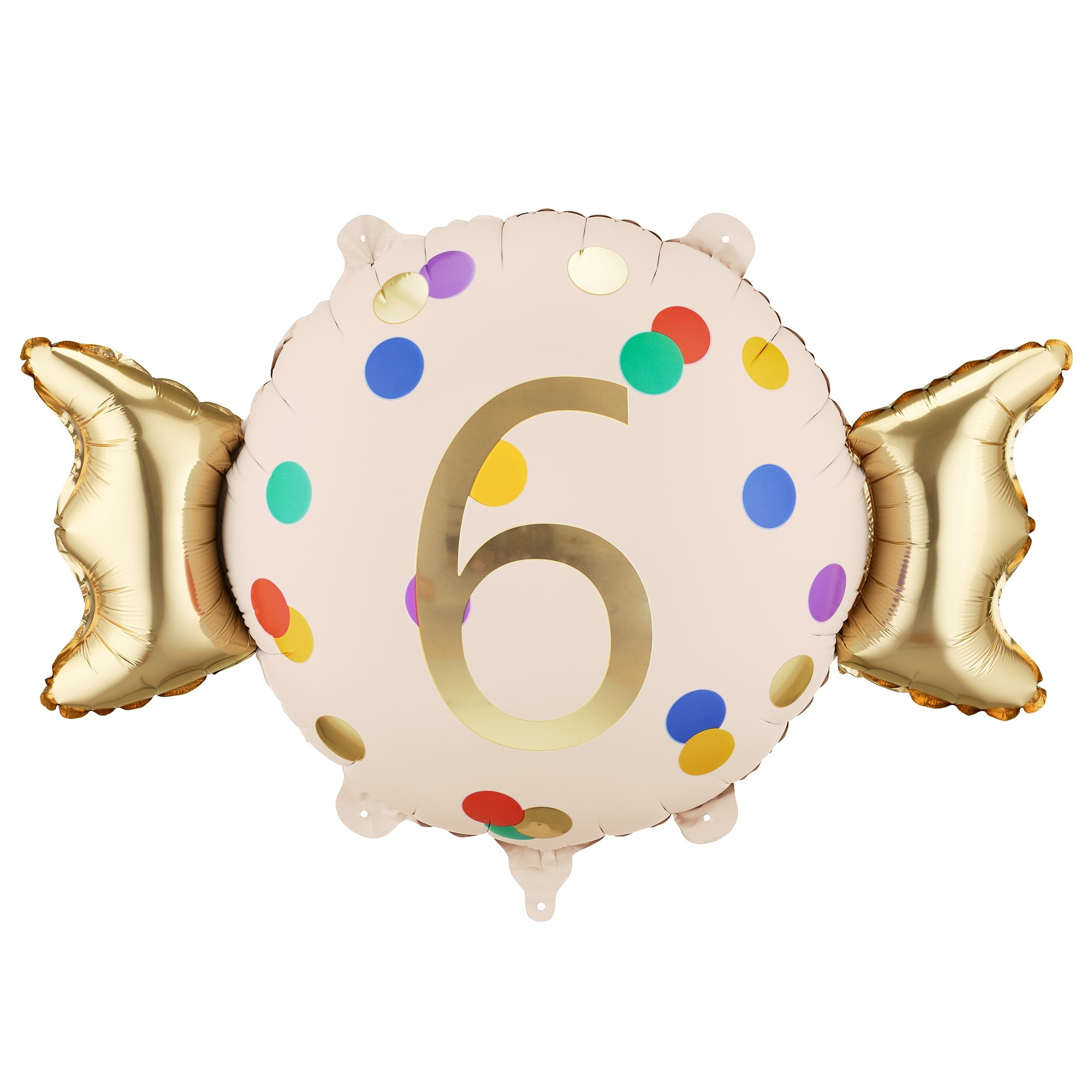Folienballon Bonbon "6" 60cm balloon, birthday, nummer6, konfetti, foilballoon