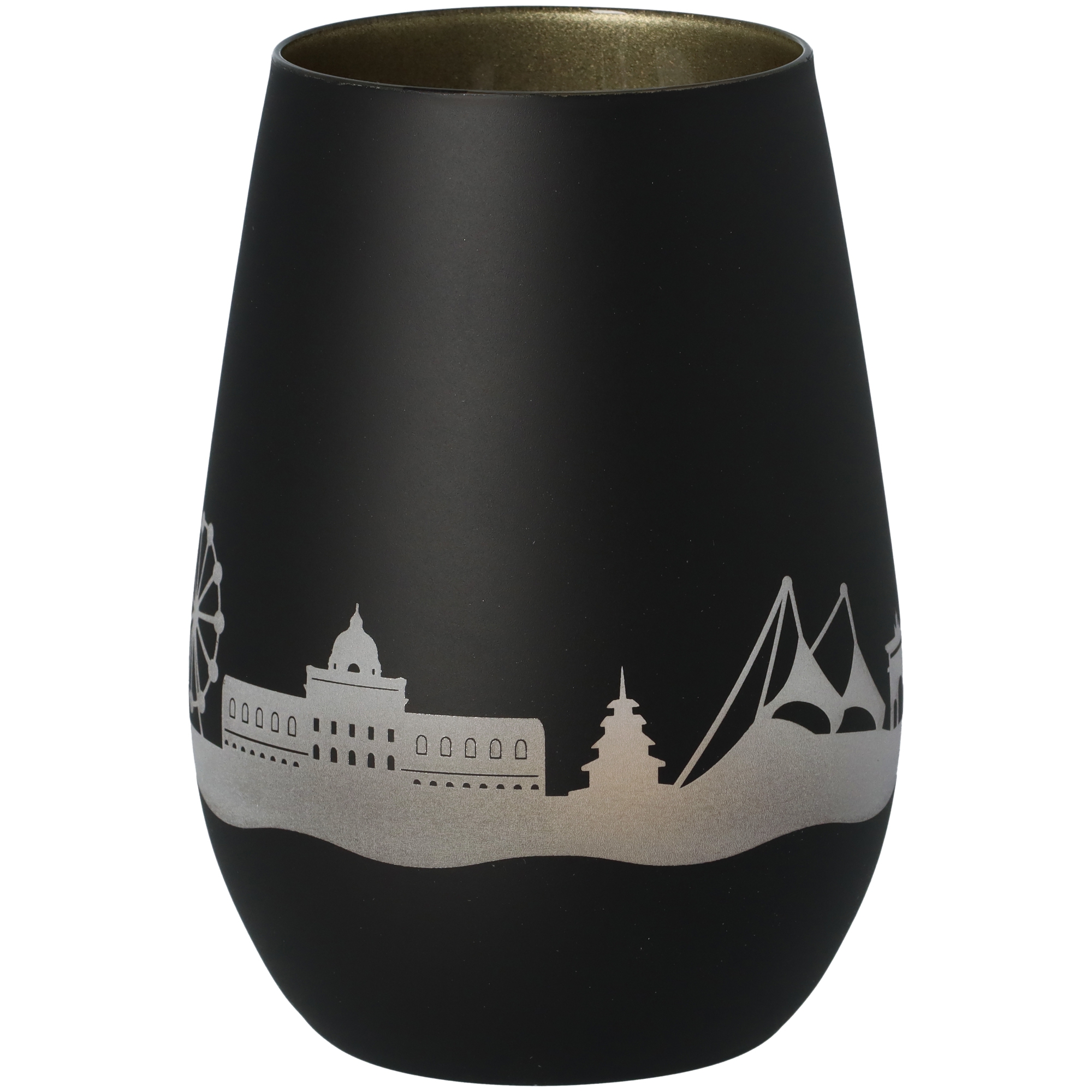 Windlicht Skyline München Schwarz/Gold Windlicht Skyline München Schwarz/Gold