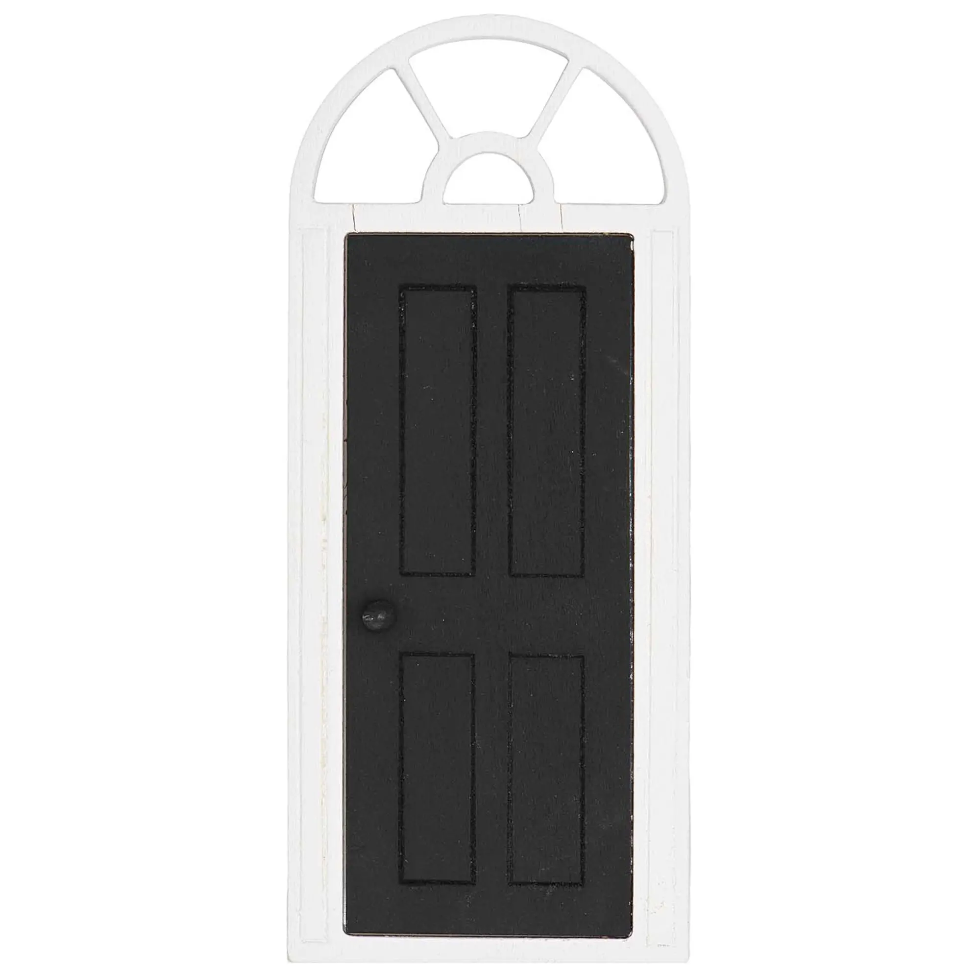 Miniatur Wichteltür "Tür mit Bogen, Schwarz-Weiß" 23,8 cm