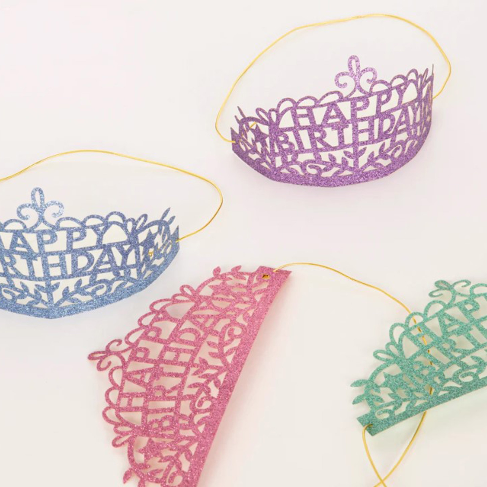 Meri Meri - Tiaras "Happy Birthday" 8 Stück Meri Meri - Tiaras "Happy Birthday" 8 Stück