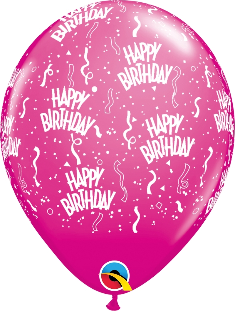 Qualatex Latexballon Happy Birthday verschiedene Farben Ø 30cm