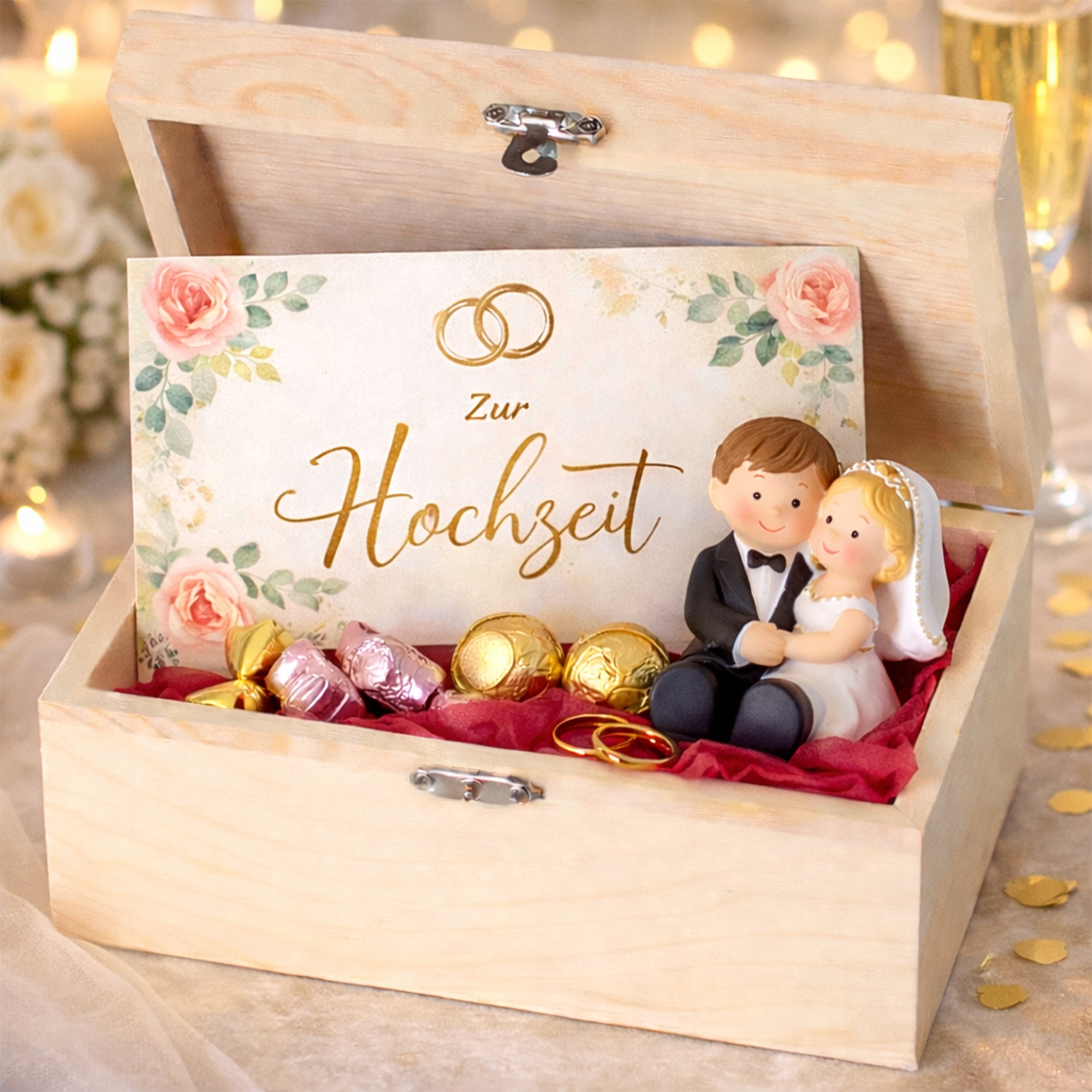 Hochzeitsgeschenk, Box, Figuren, Ringe, keine Marken