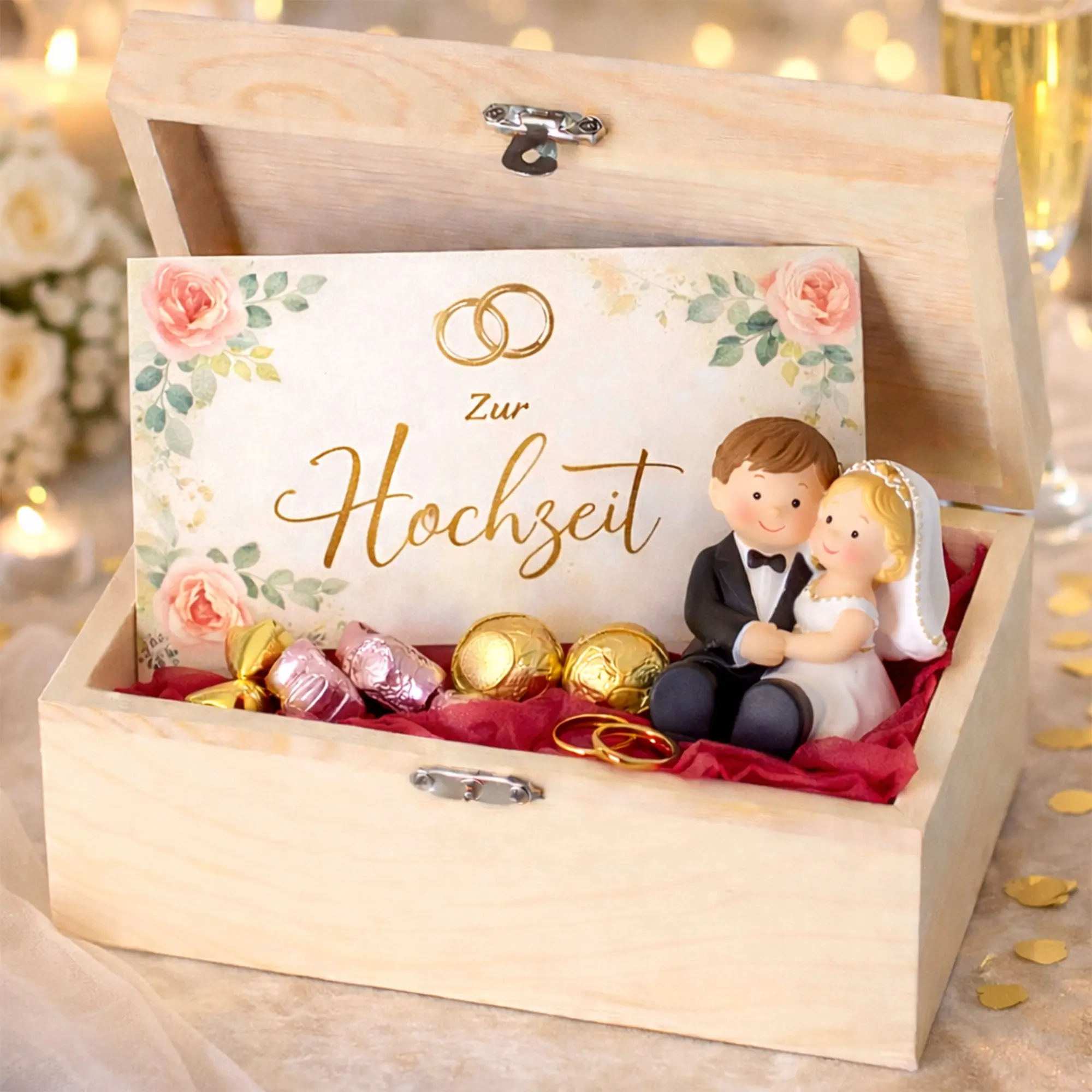Hochzeitsgeschenk, Box, Figuren, Ringe, keine Marken