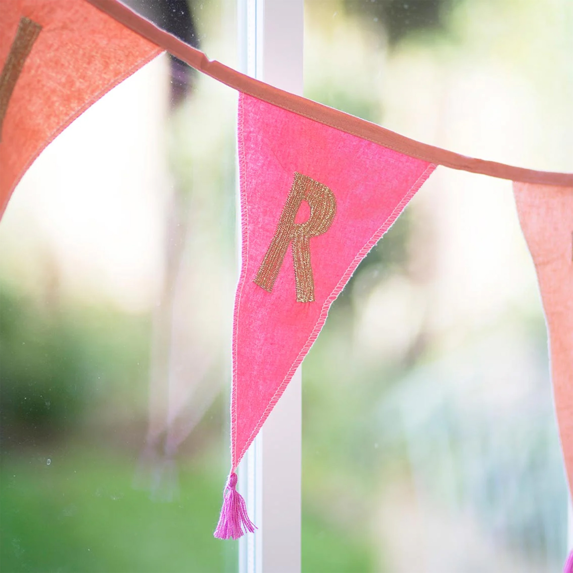 Happy Birthday Baumwoll-Girlande Pink 3 m Fahne, Text