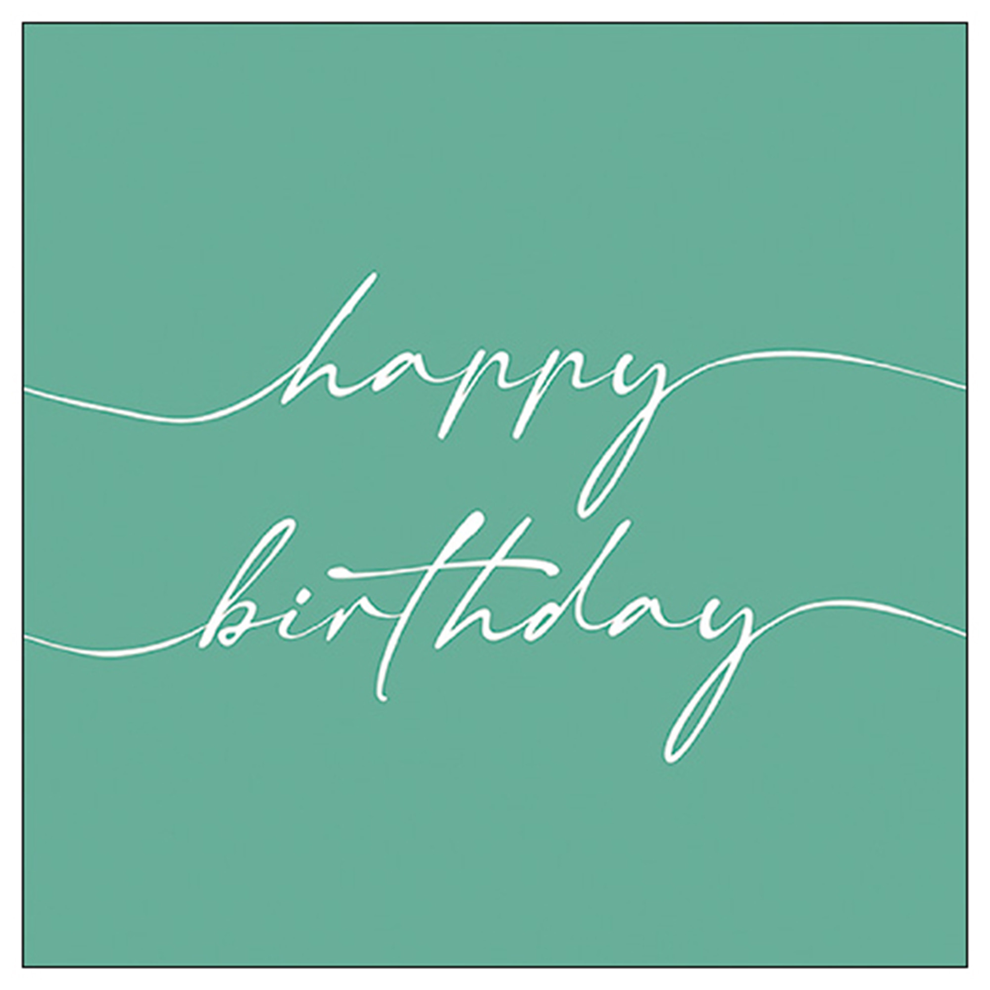 20 Servietten "Birthday note" Weiß/Grün Handschrift, Text