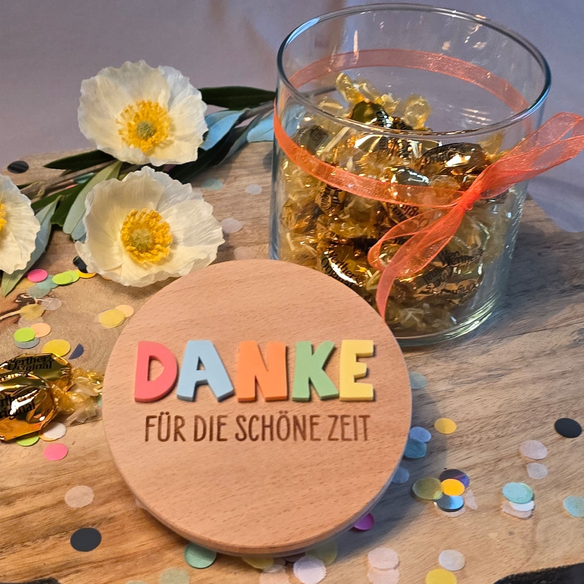 Geschenkglas "Schöne Zeit" Bunt