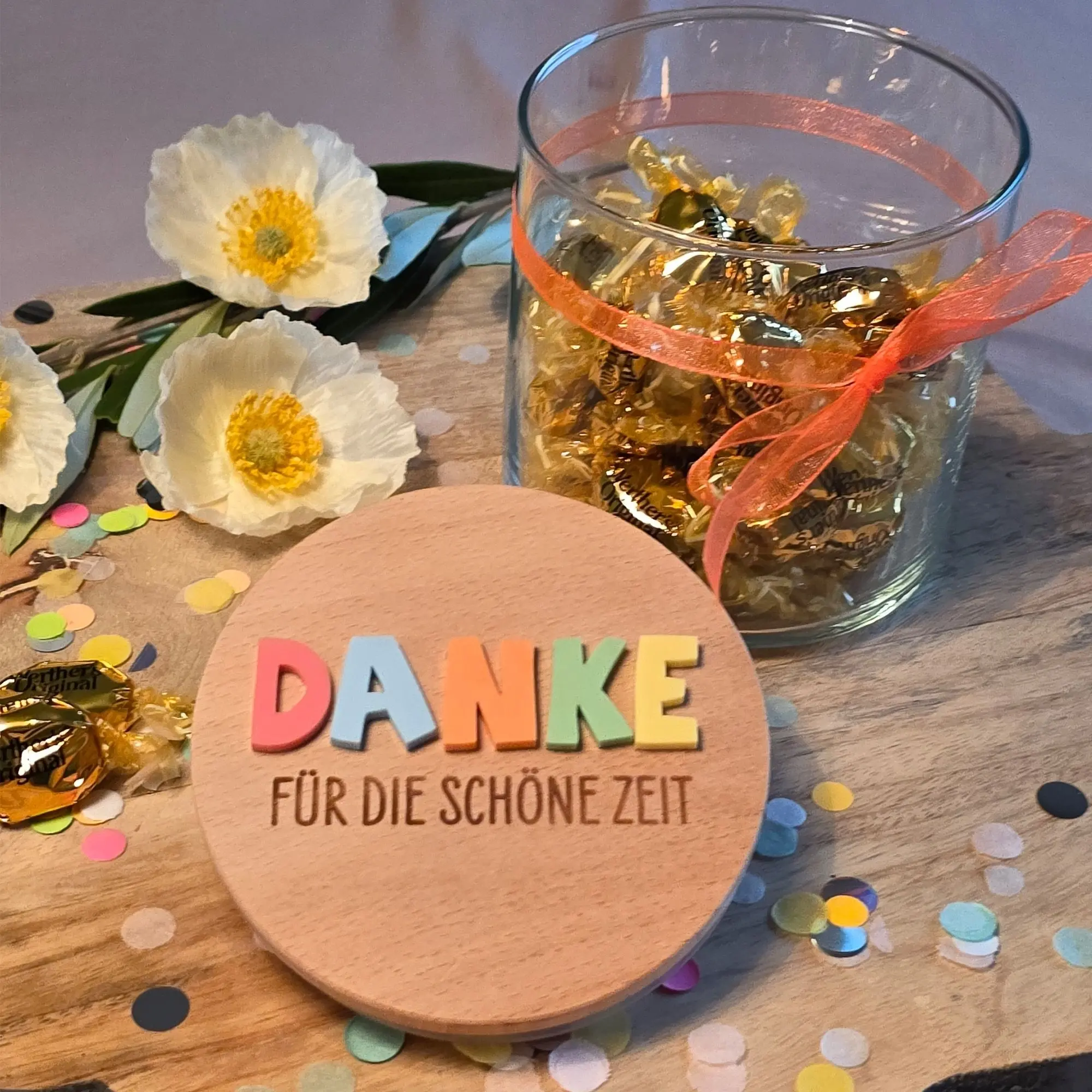 Geschenkglas "Schöne Zeit" Bunt