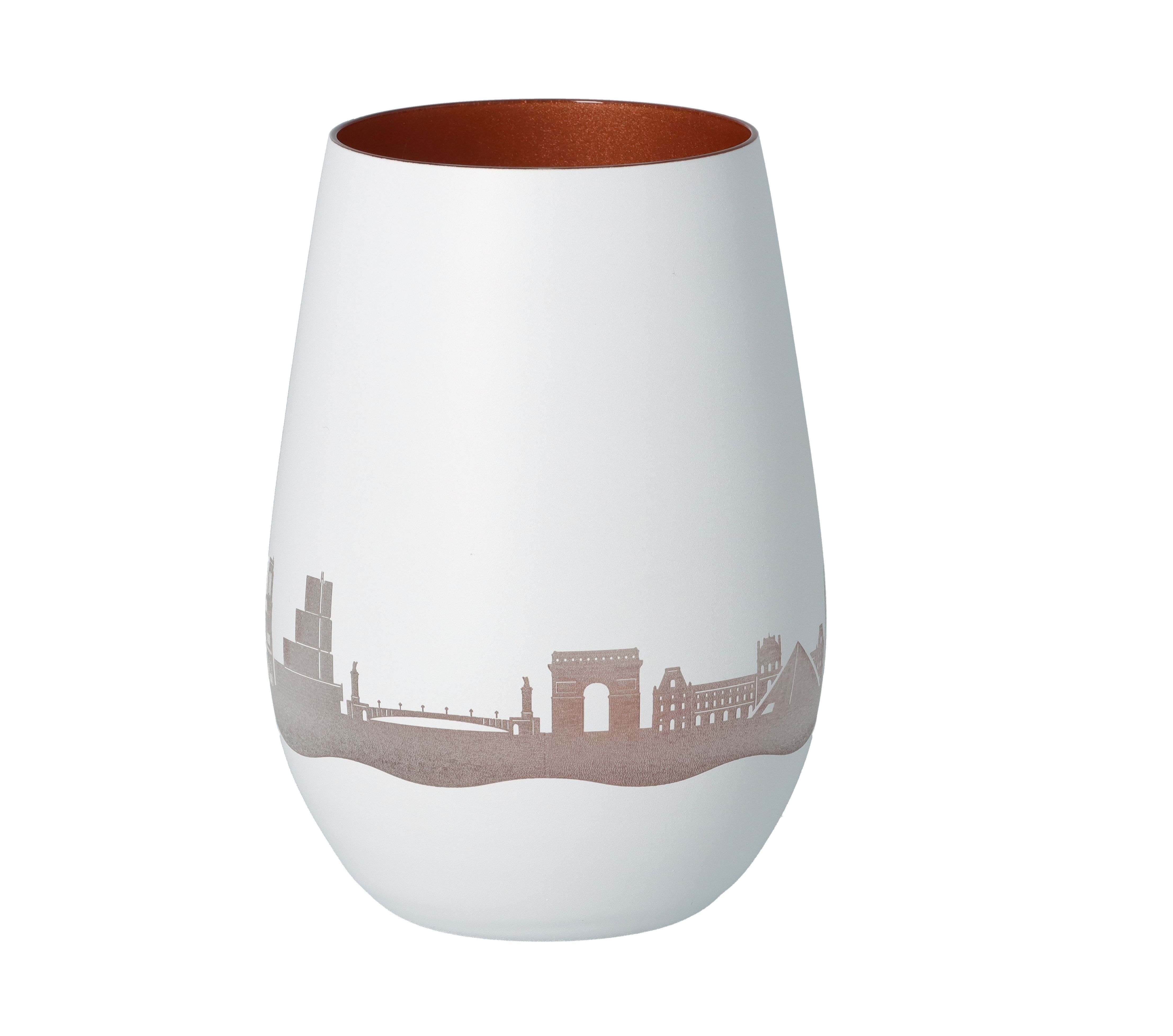 Windlicht Skyline Paris Weiß/Bronze Töpferei, Krug, Vase, Porzellan, Glas
