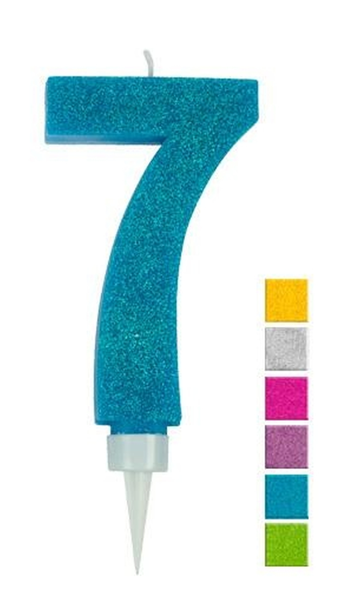 Geburtstagskerze Glitzer Zahl 7 Geburtstagskerze Glitzer Zahl 7