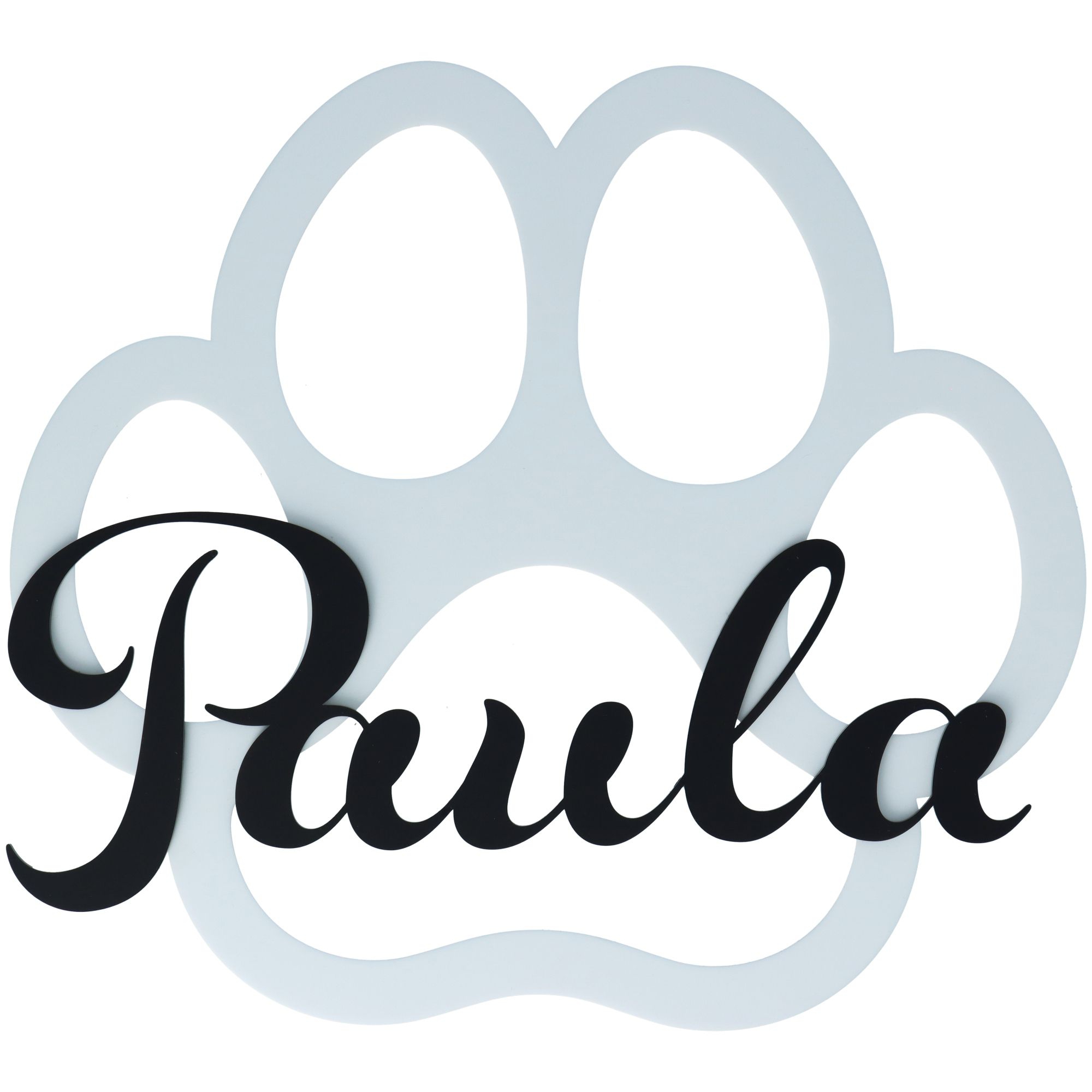 Schild Hundepfote "Name" aus Acryl 30cm x 27cm Schild Hundepfote "Name" aus Acryl 30cm x 27cm