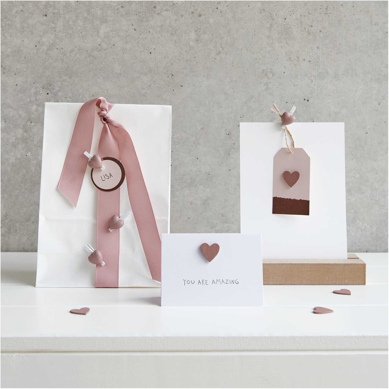 Konfetti - Holzstreu ♥, Taupe