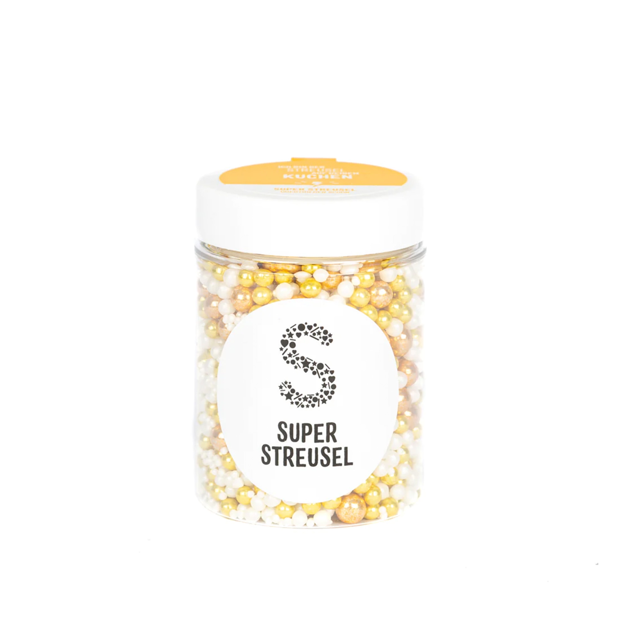 Super Streusel Goldflimmer 90 g Krug, Essen, Senf