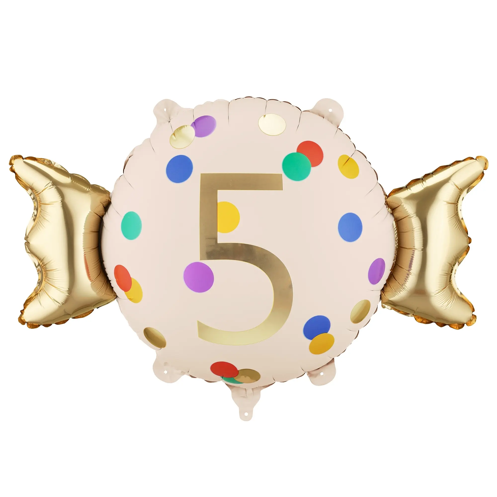 ballon, 5 jahre, rund, konfetti, folienballon