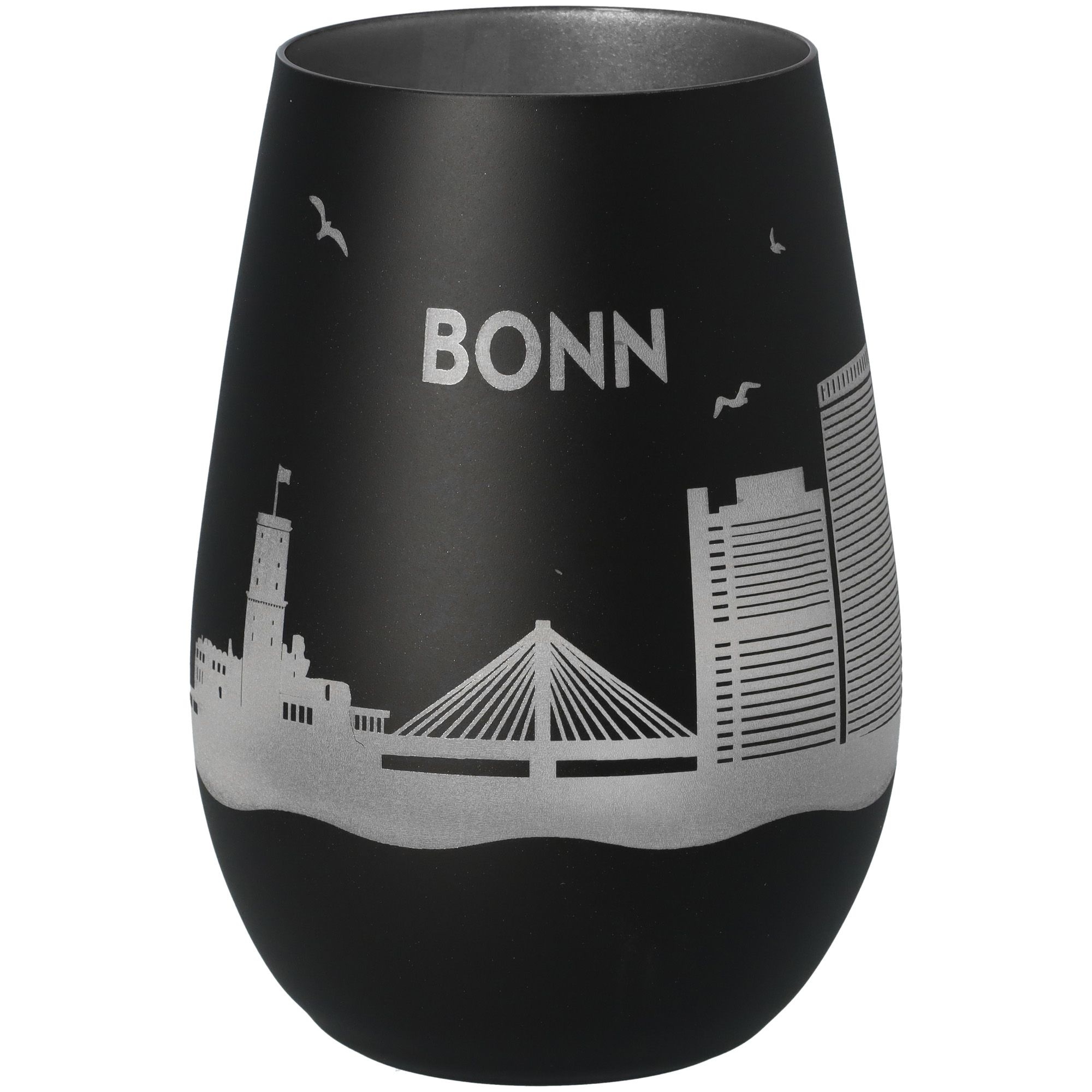Windlicht Skyline Bonn Schwarz/Silber