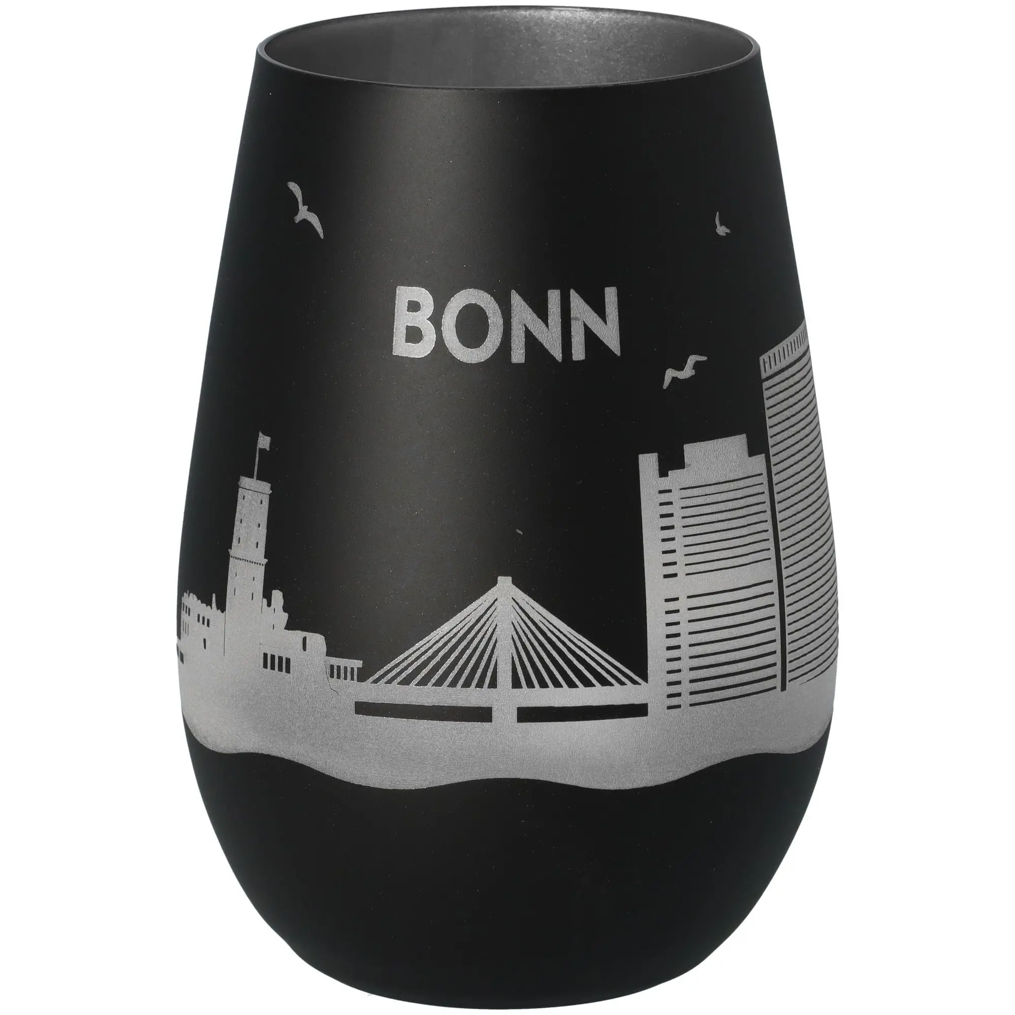 Windlicht Skyline Bonn Schwarz/Silber
