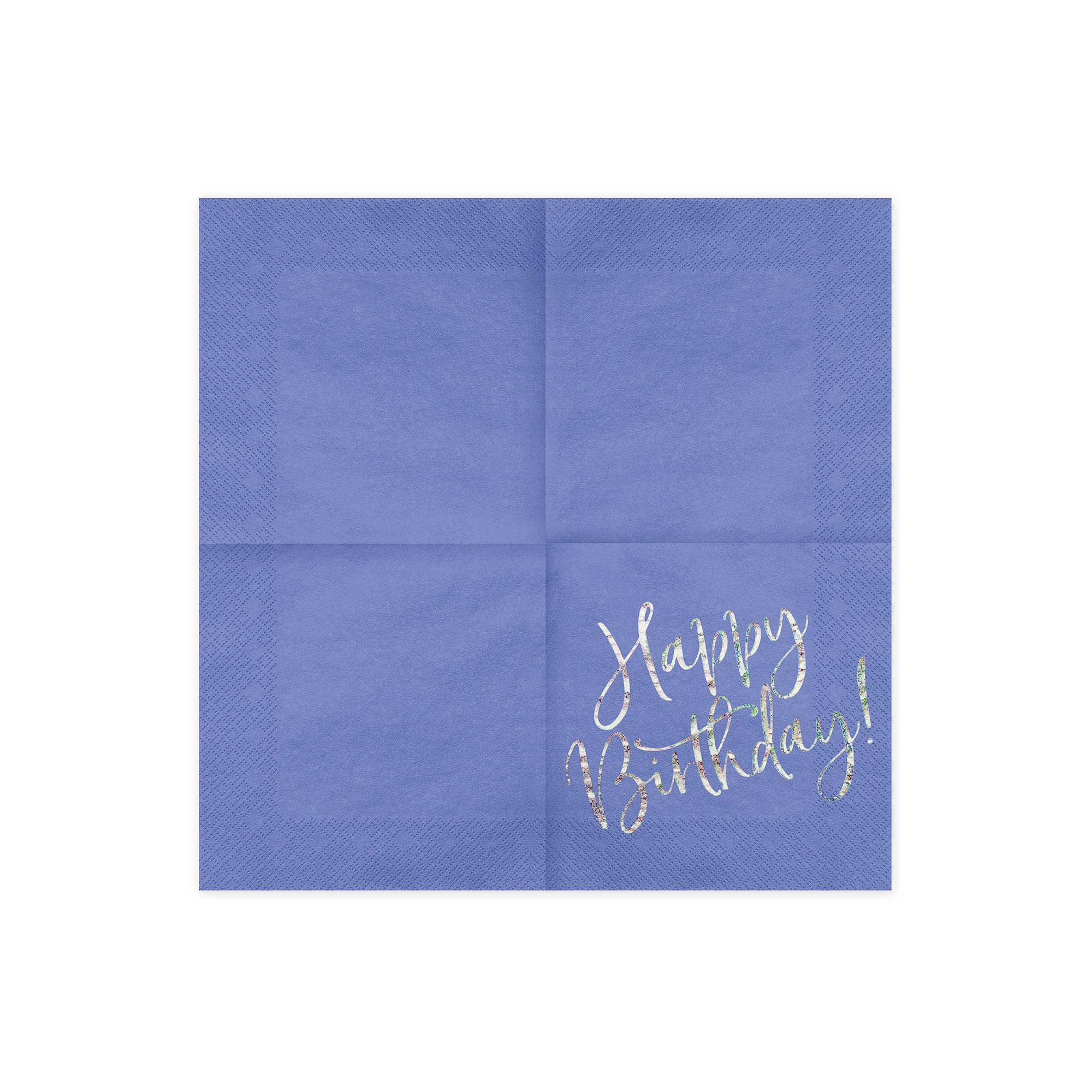 20 Servietten "Happy Birthday" - Blau/Silber
