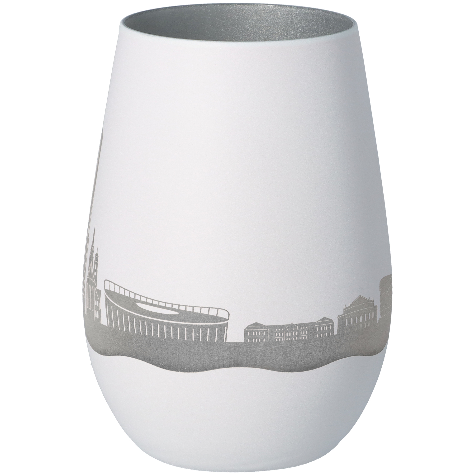 Windlicht Skyline Stuttgart Weiß/Silber Windlicht Skyline Stuttgart Weiß/Silber