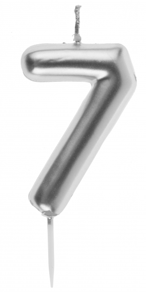 Zahlenkerze "7", Silber Zahlenkerze "7", Silber