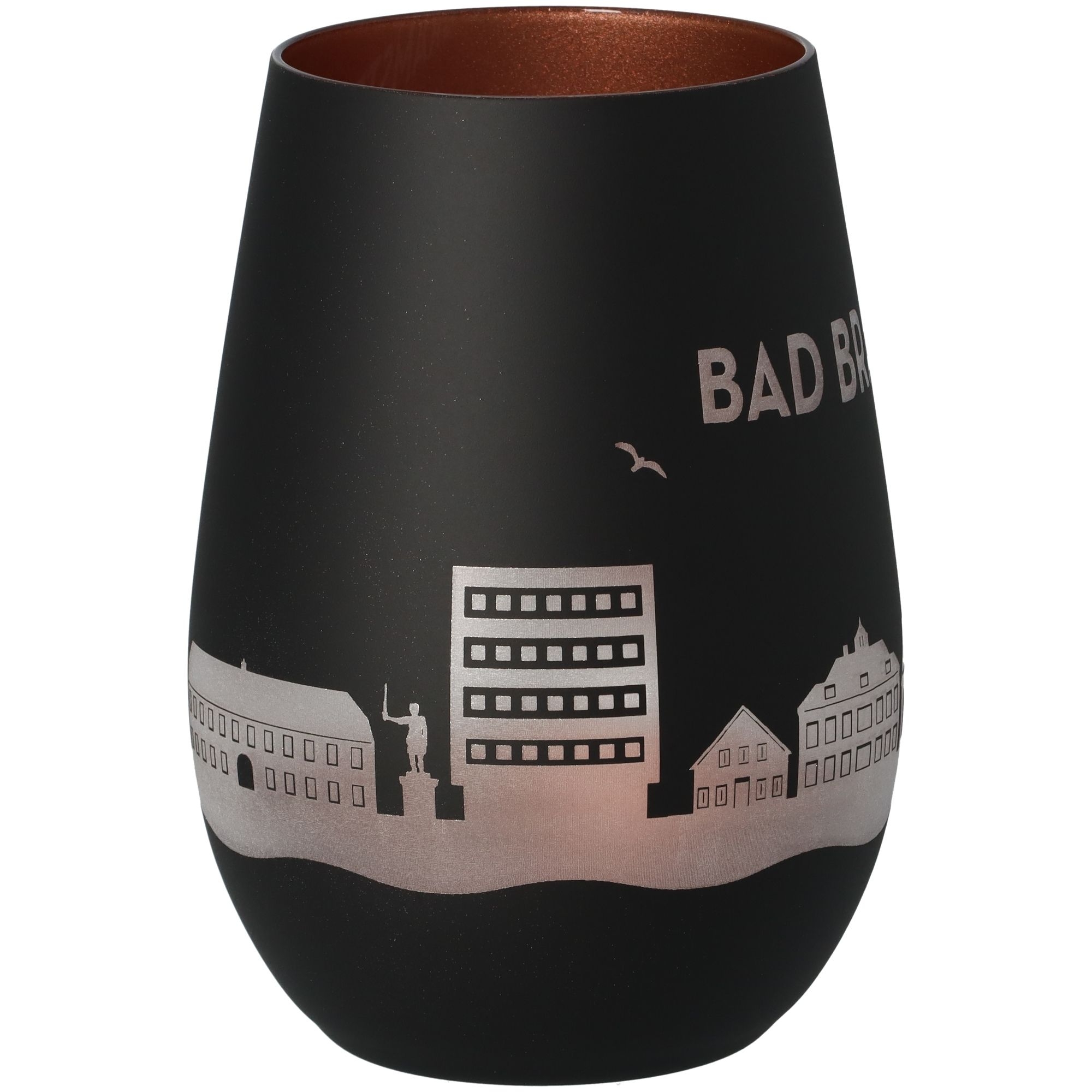 Windlicht Skyline Bad Bramstedt Schwarz/Bronze Krug, Töpferei, Vase