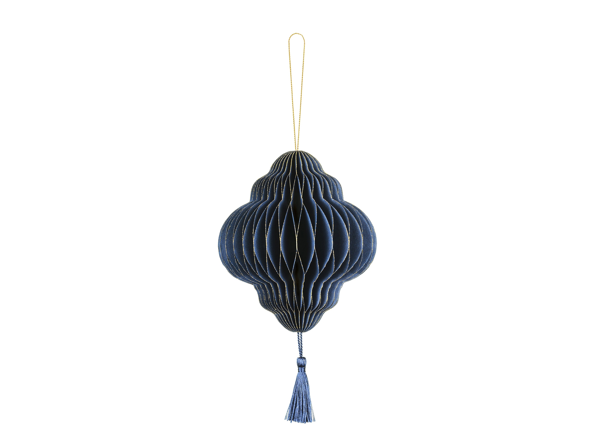 Wabenball "Laterne" mit Tassel, Marineblau