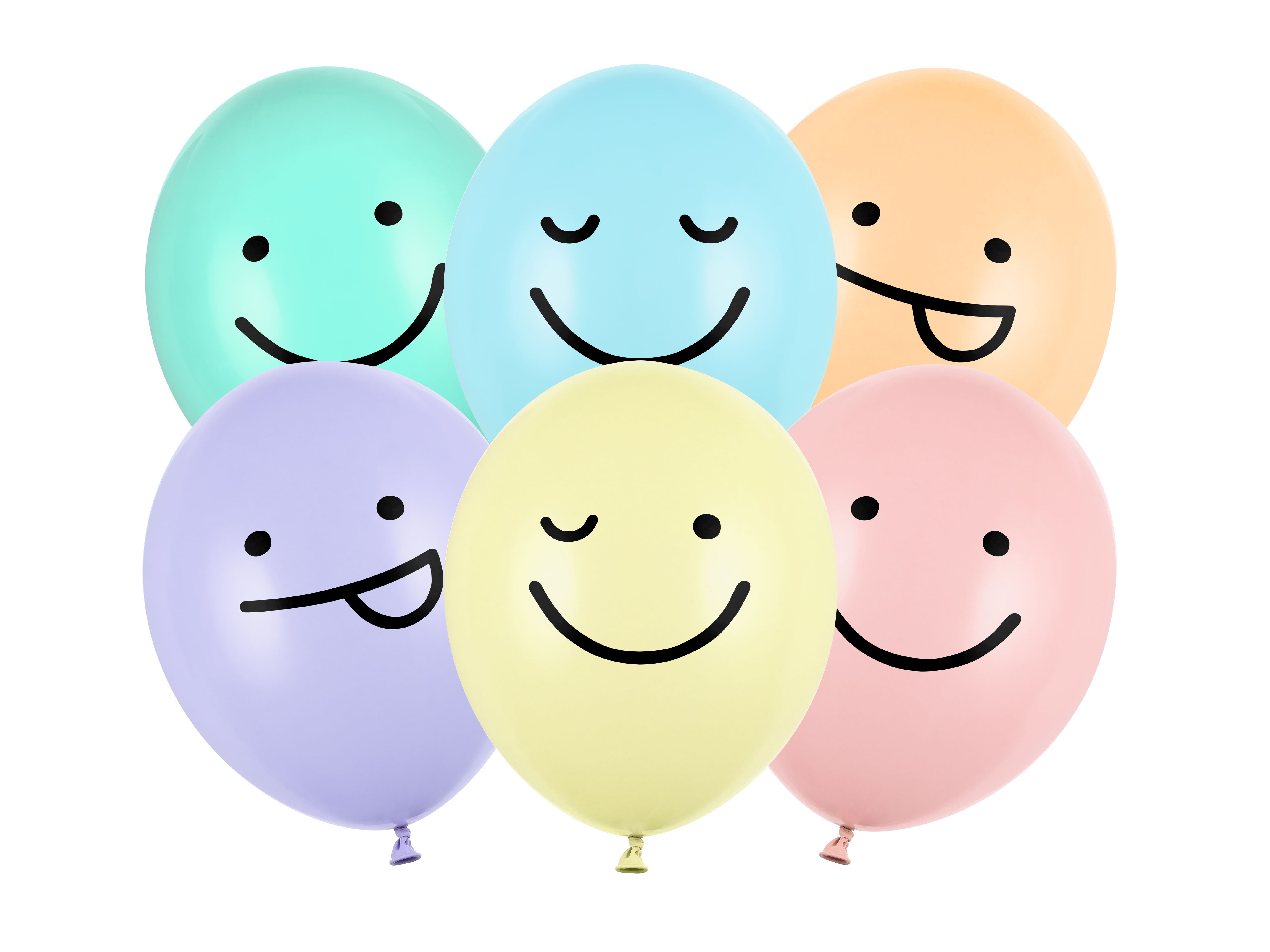 6 Latexballons im Set "Smileys"