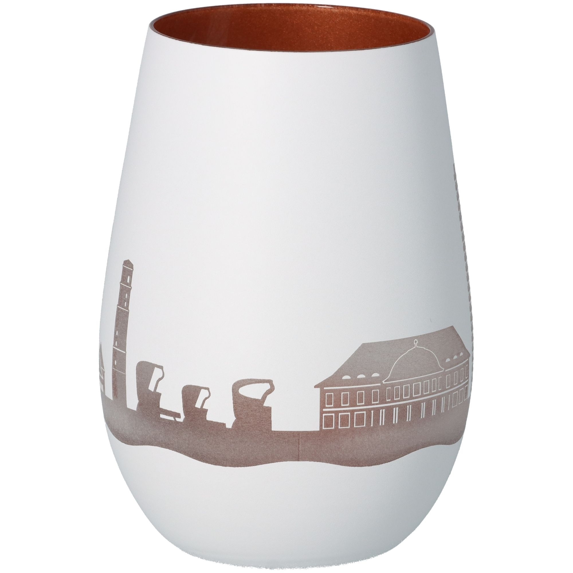 Windlicht Skyline Travemünde Weiß/Bronze Windlicht Skyline Travemünde Weiß/Bronze