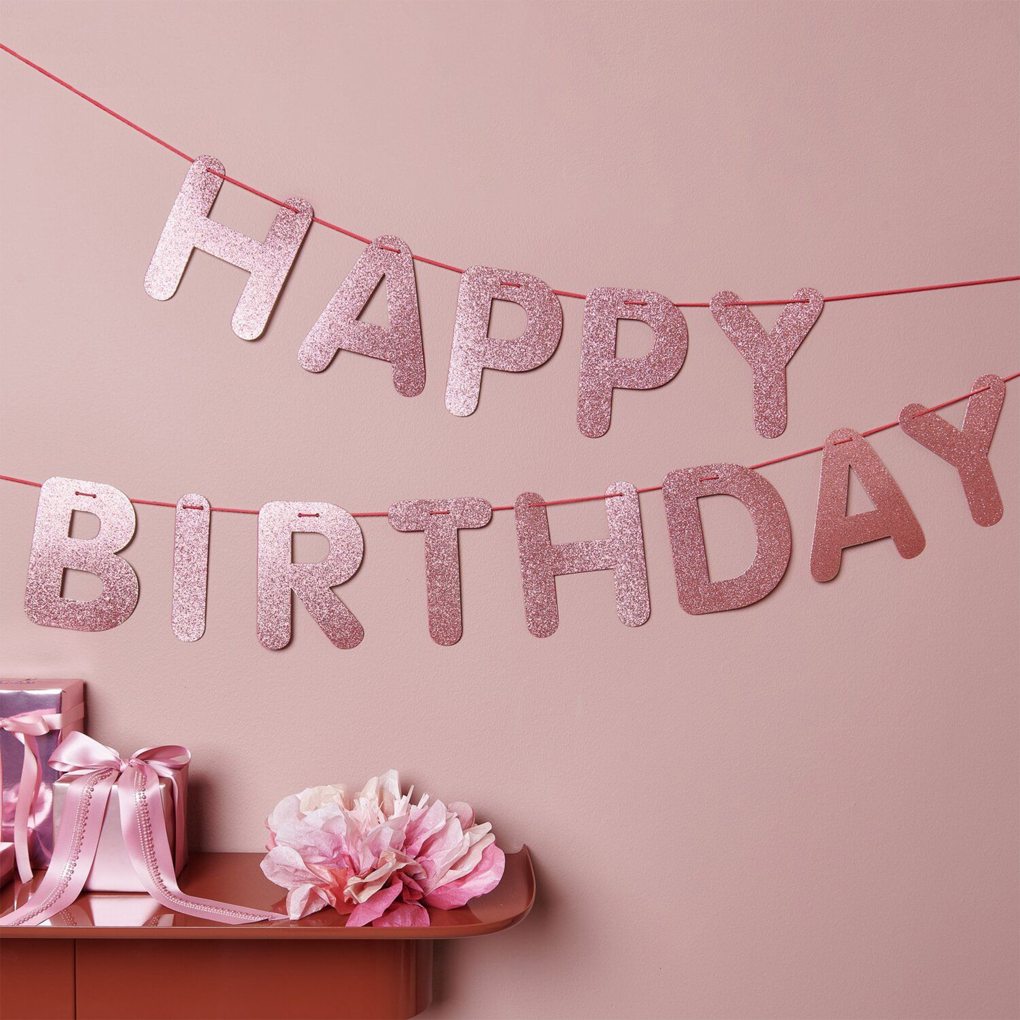Girlande "Happy Birthday" Rosa Leute, Person, Text