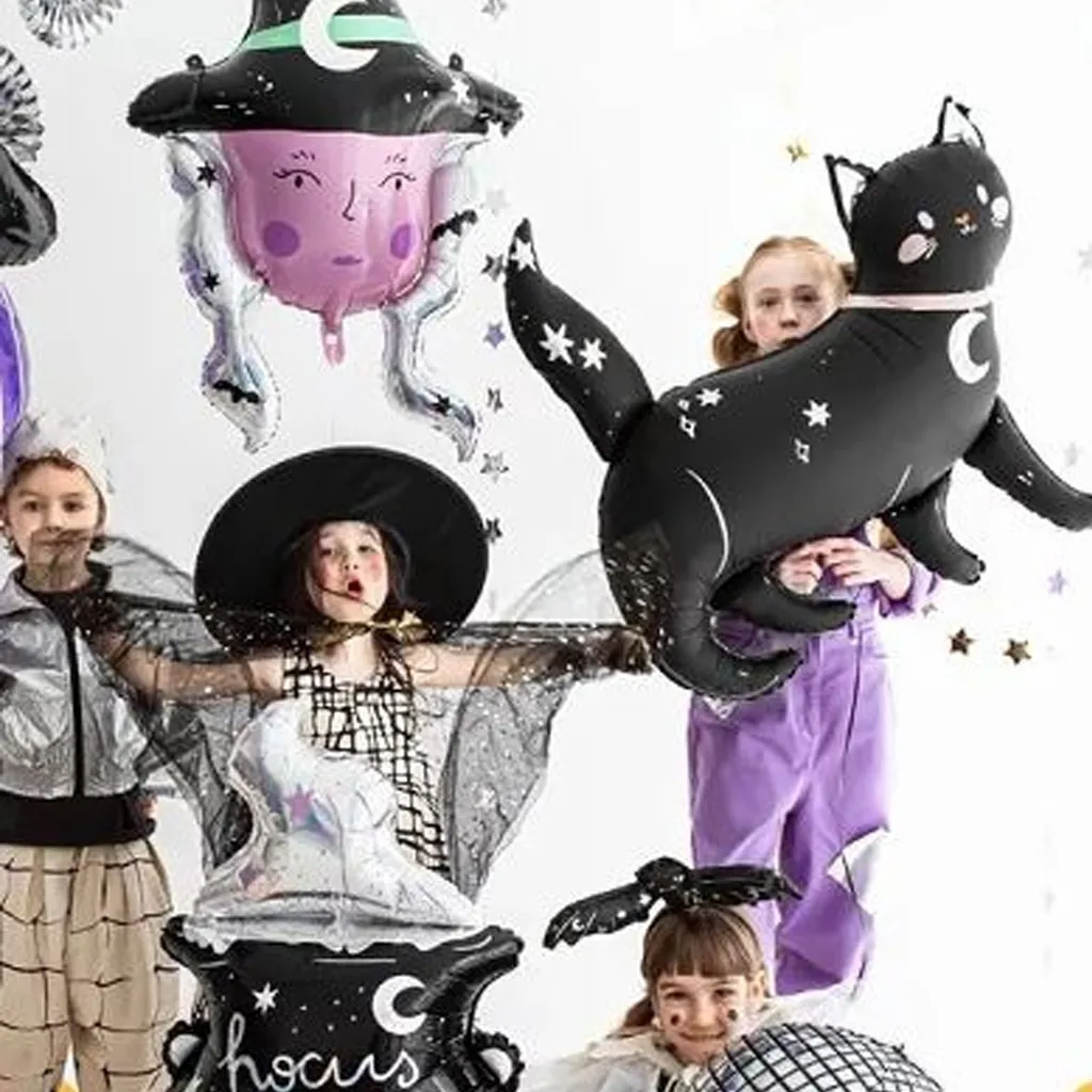 Halloween, Balloon, Kostüm, Hexe, Katze