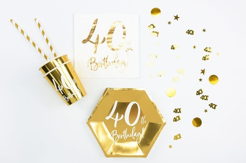 Konfetti zum 40. Geburtstag, Gold Konfetti zum 40. Geburtstag, Gold