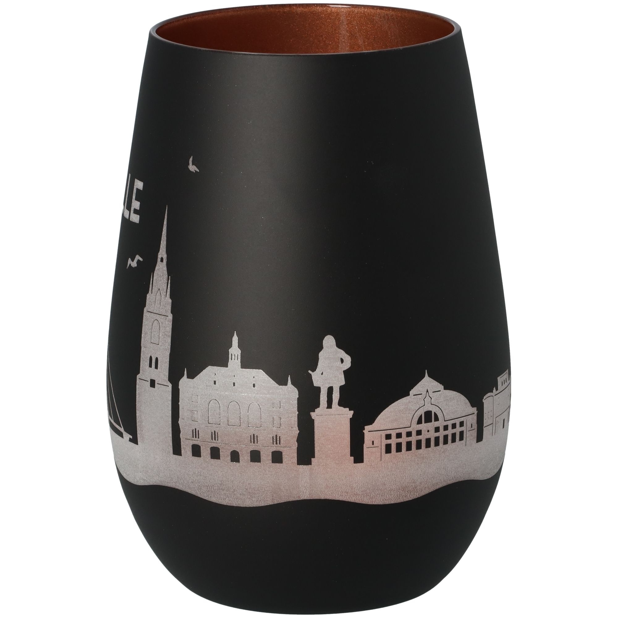 Windlicht Skyline Halle Schwarz/Bronze Töpferei, Krug, Vase