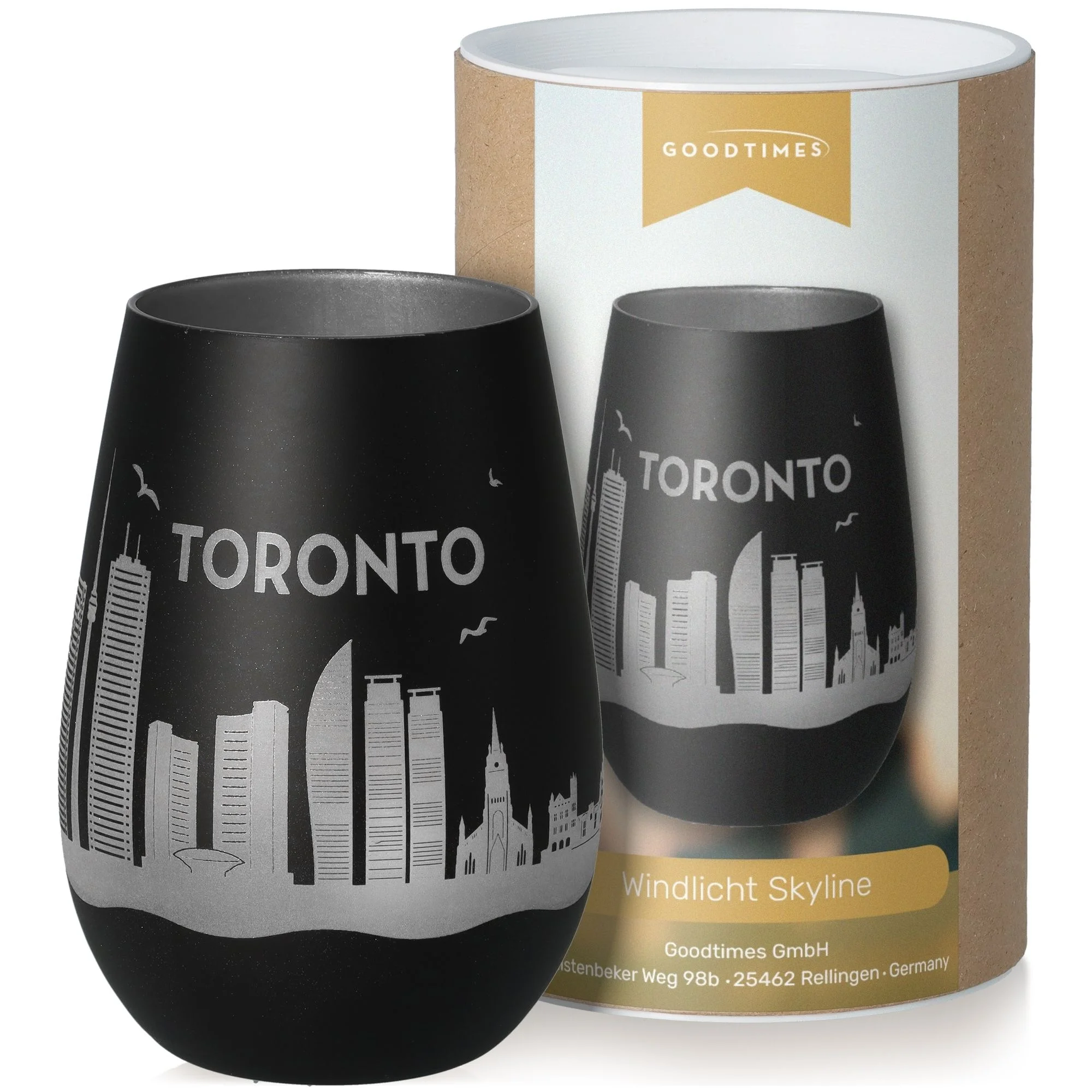 toronto, glas, stemless, städteansicht, geschenkset