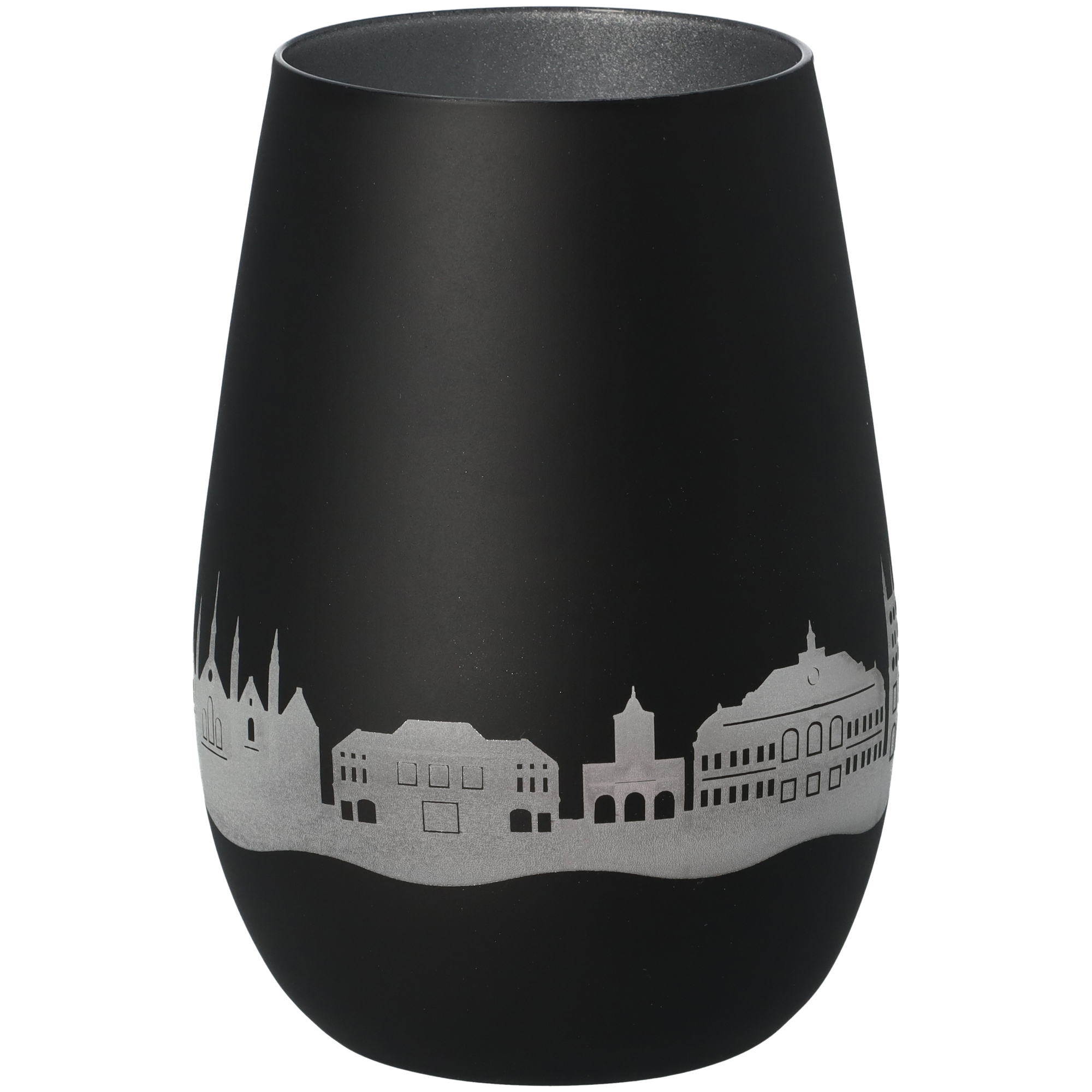 Windlicht Skyline Lübeck Schwarz/Silber Windlicht Skyline Lübeck Schwarz/Silber