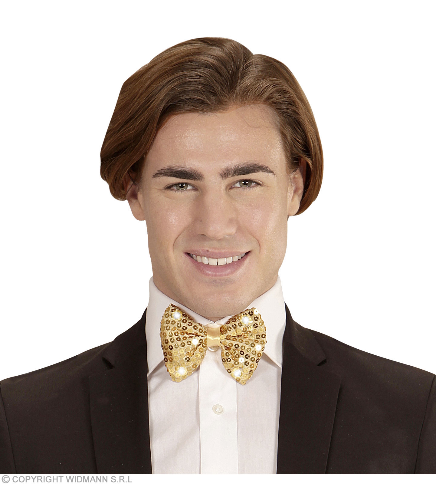 Pailettenfliege mit 4 LED Lichtern, Gold Pailettenfliege mit 4 LED Lichtern, Gold