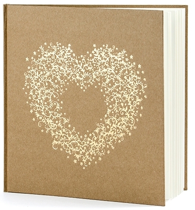 Gästebuch Kraftpapier mit goldenem Herz Gästebuch Kraftpapier mit goldenem Herz