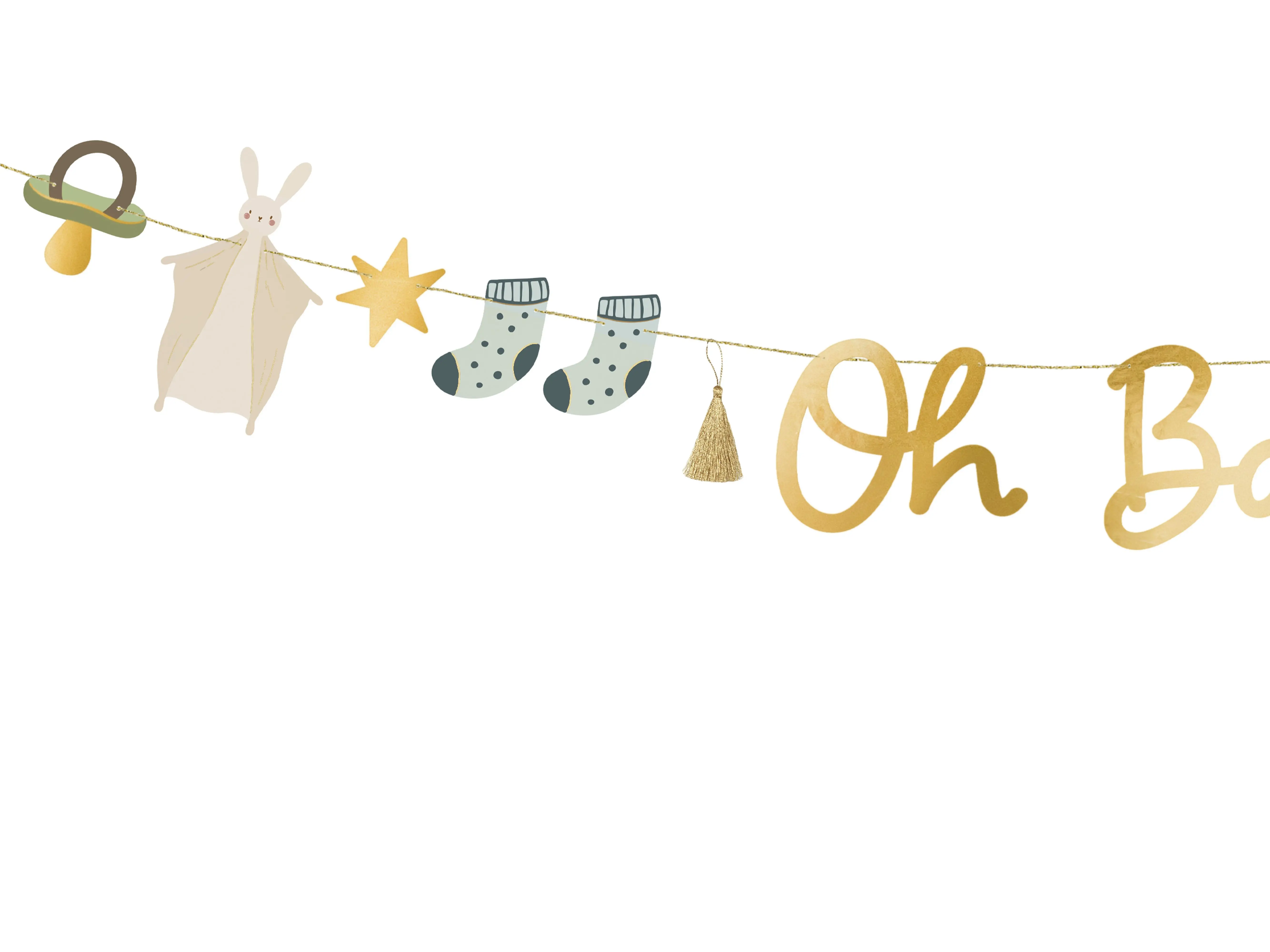Girlande "Oh Baby" mit verschiedenen Motiven