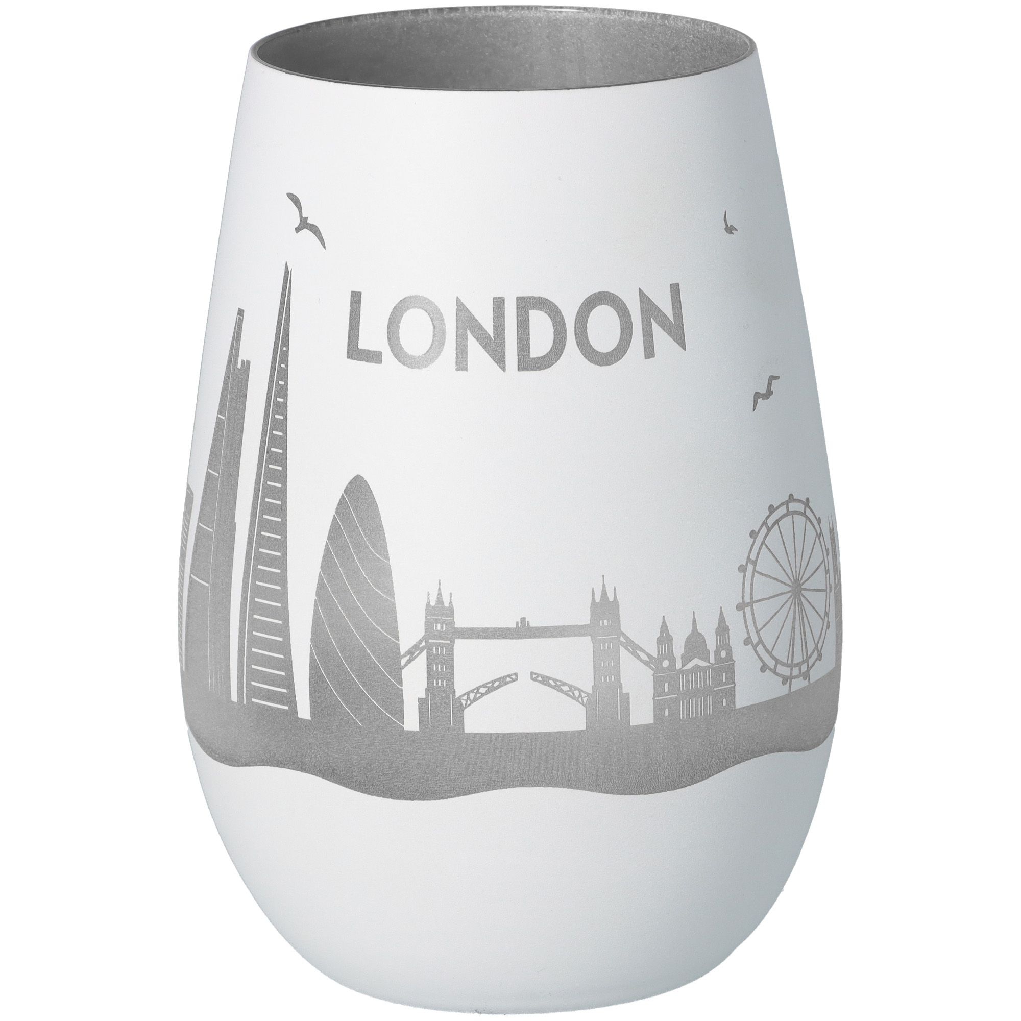 Windlicht Skyline London Weiß/Silber Windlicht Skyline London Weiß/Silber