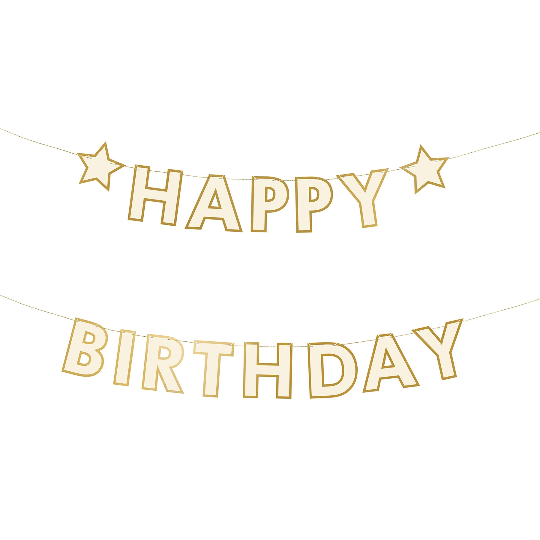 Girlande "Happy Birthday" Sterne Banner 2,2m