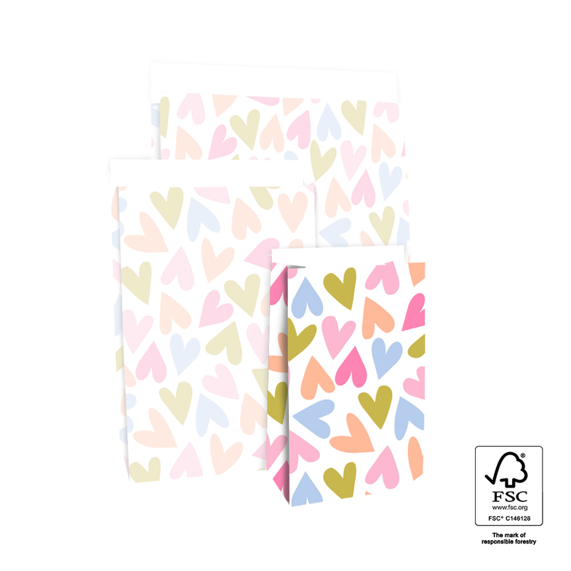 Blockbodenbeutel S "Hearts" Blockbodenbeutel S "Hearts"