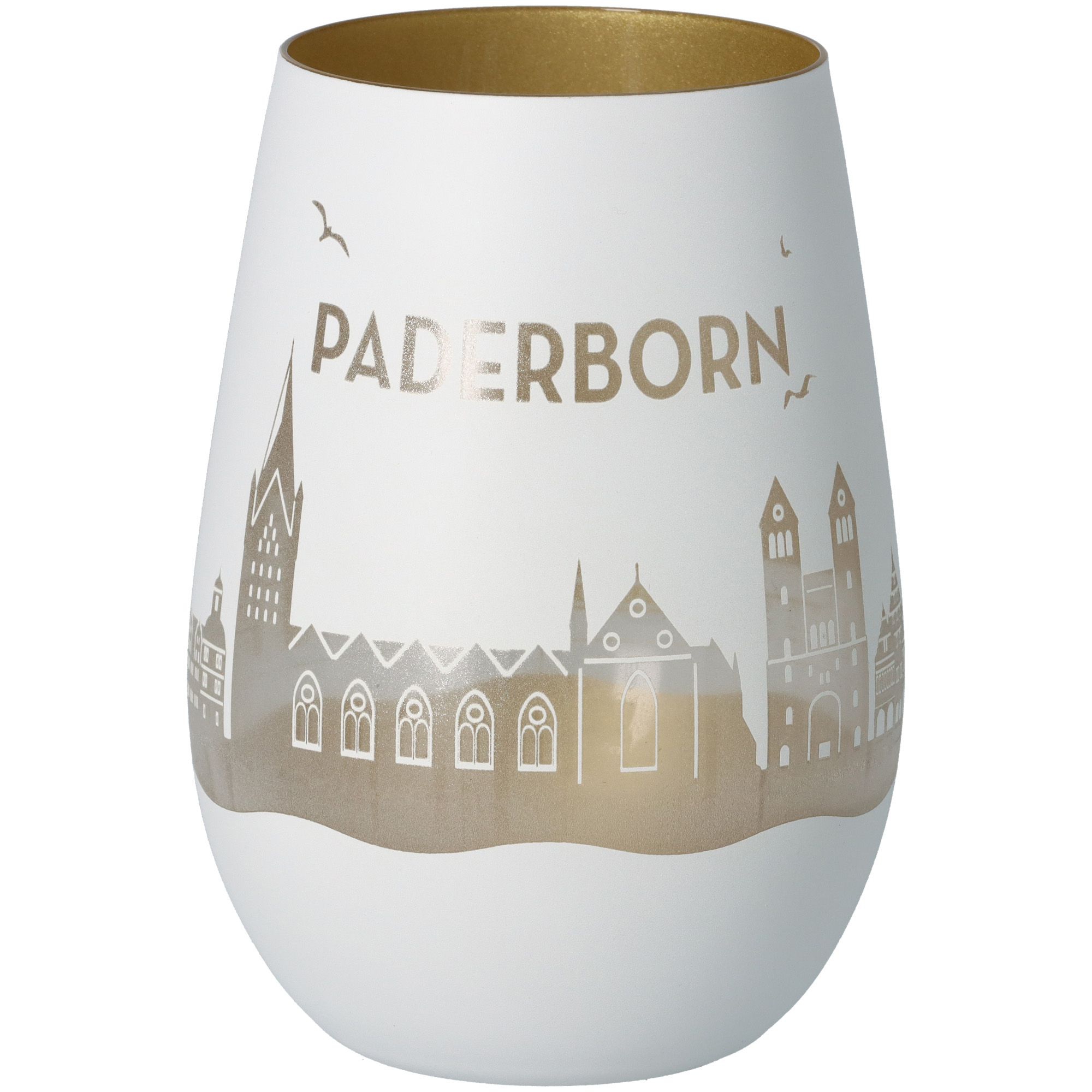 Windlicht Skyline Paderborn Weiß/Gold Windlicht Skyline Paderborn Weiß/Gold