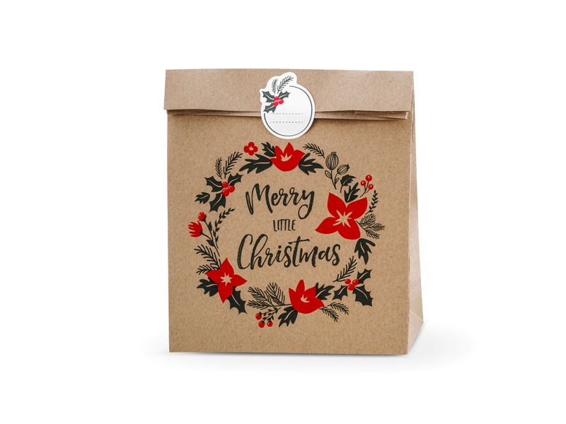 Geschenktüten-Set "Merry Little Christmas" Kraftpapier