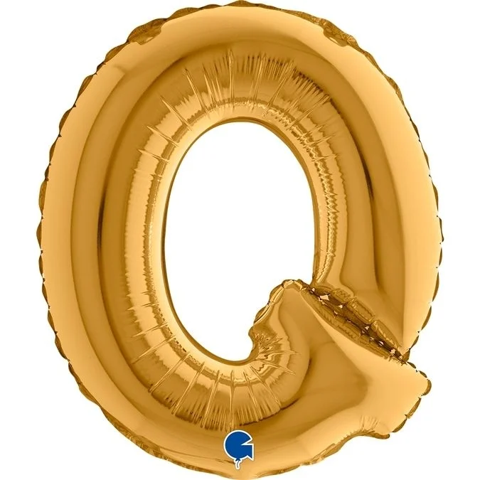 Balloon, Q Buchstabenform, Gold, Luftballon, Buchstabe Q