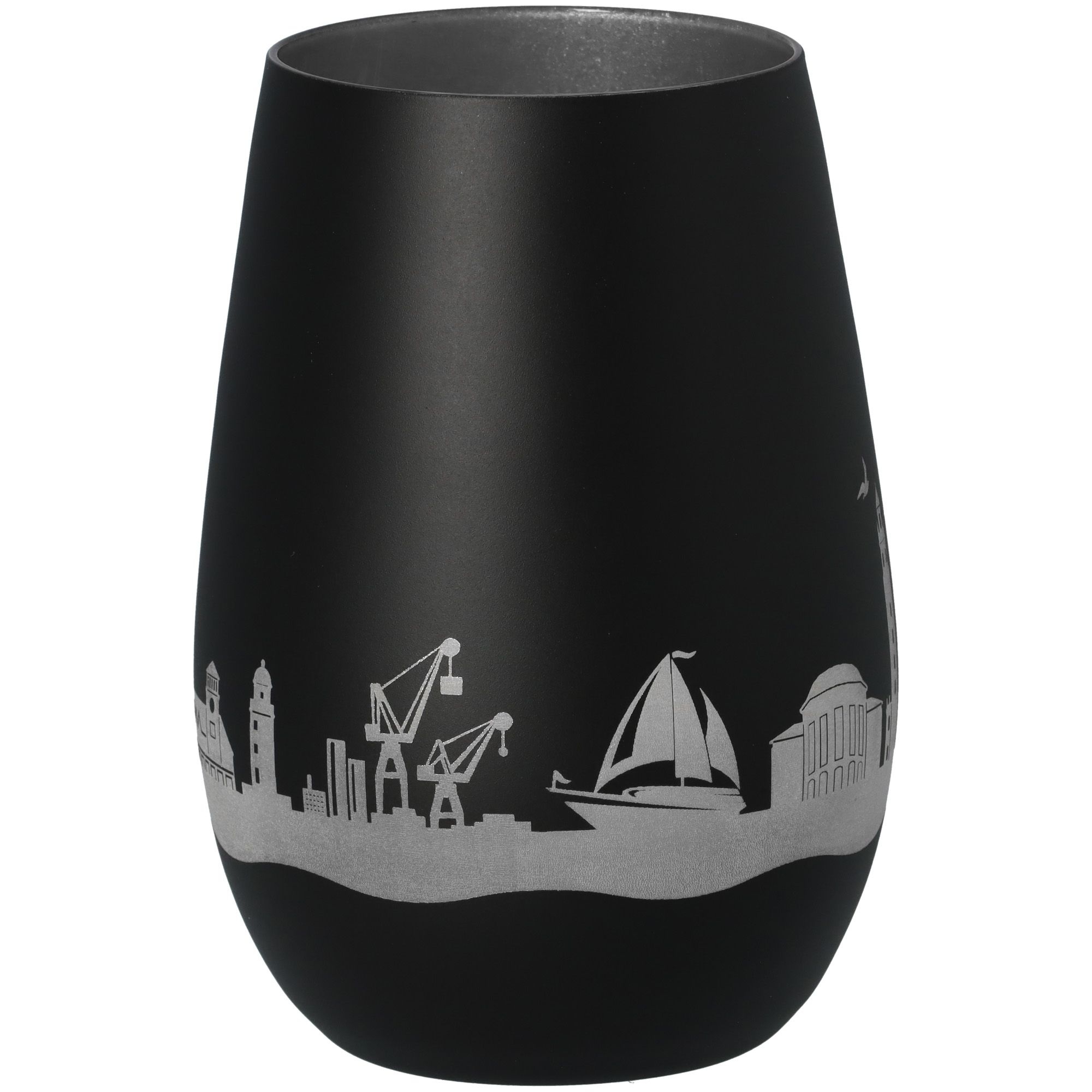 Windlicht Skyline Bremerhaven Schwarz/Silber Windlicht Skyline Bremerhaven Schwarz/Silber