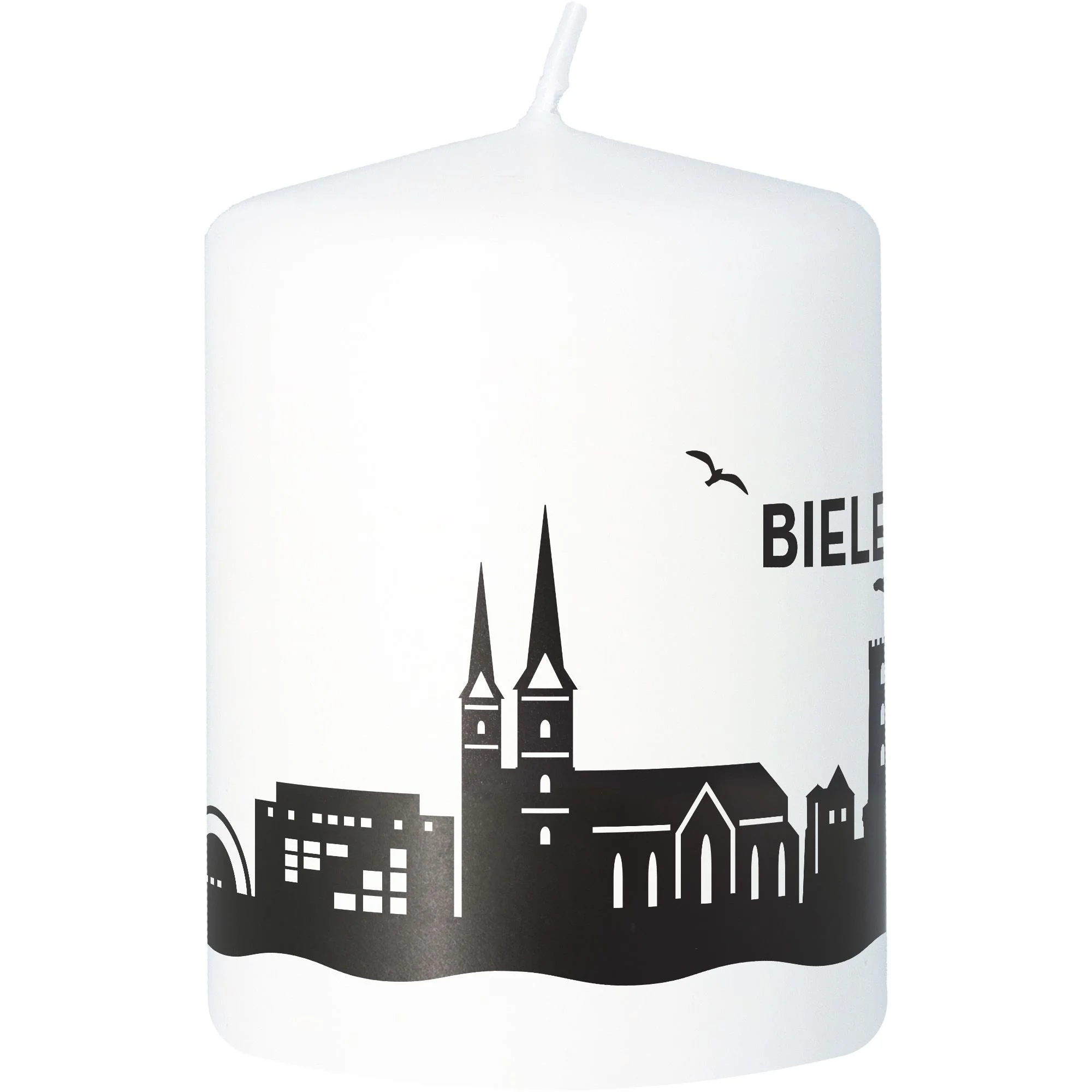 Kerze, Stadt Silhouette, Wachskerze, Schwarz-Weiß, Stadtansicht