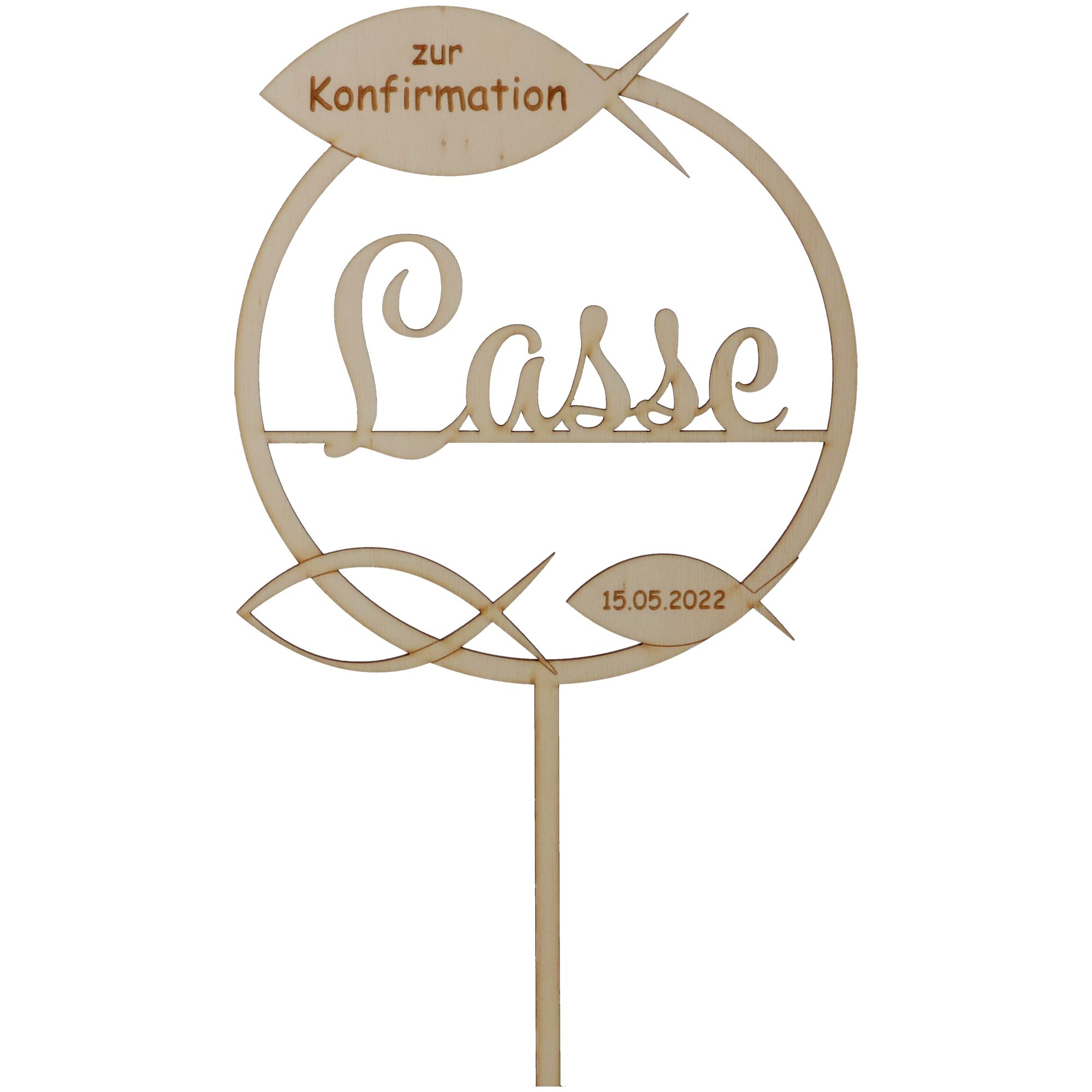 Cake Topper Konfirmation "Name & Datum" Holz Cake Topper Konfirmation "Name & Datum" Holz